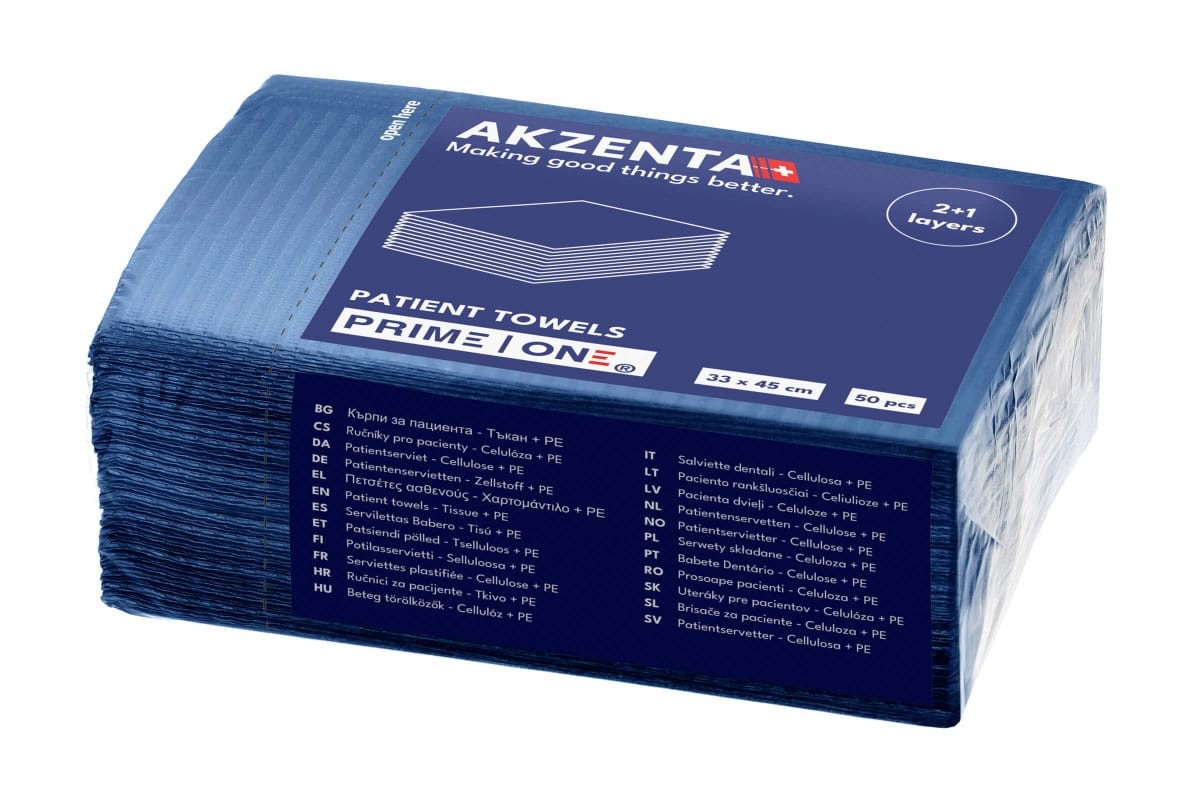 Akzenta Prime One 3-Ply Magic Blue jednorazový podbradník 50 ks