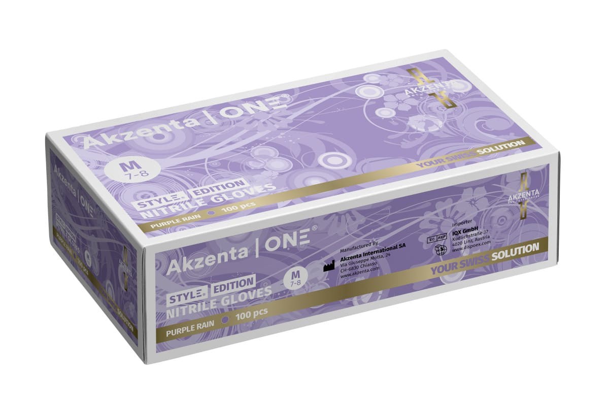 Akzenta Style Nitrile Purple Rain M vyšetrovacie rukavice 100 ks