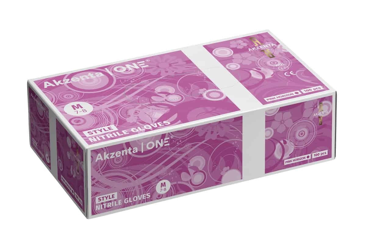 Akzenta Style Nitrile Pink Horizon M vyšetrovacie rukavice 100 ks