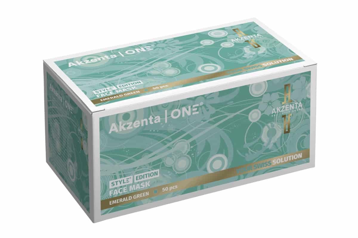 Akzenta Top Mask Ultrasafe & Chic Emerald Green jednorazová ústenka 50 ks