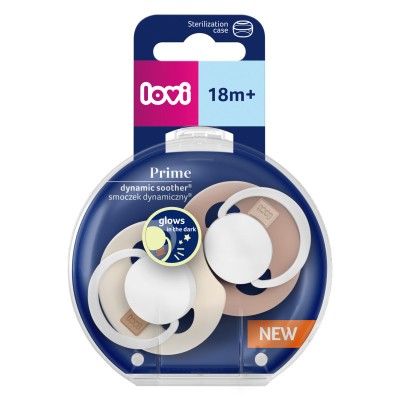Lovi Prime 18m+ Ivory/Blush svietiaci cumlík 2 ks