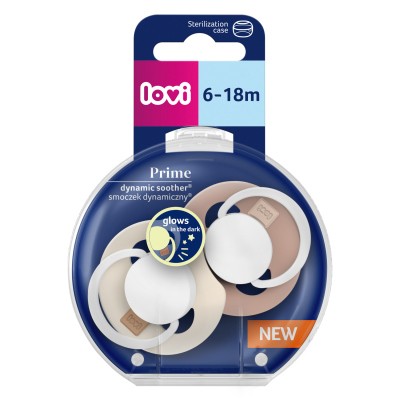 Lovi Prime 6-18 Ivory/Blush svietiaci cumlík 2 ks