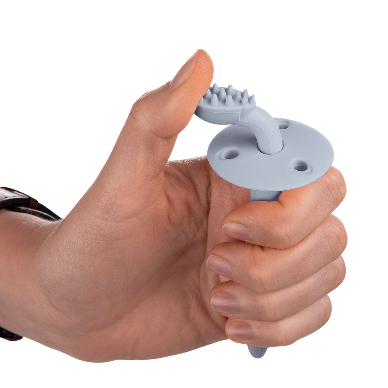 Canpol babies silikónová zubná kefka so štítkom - modrá