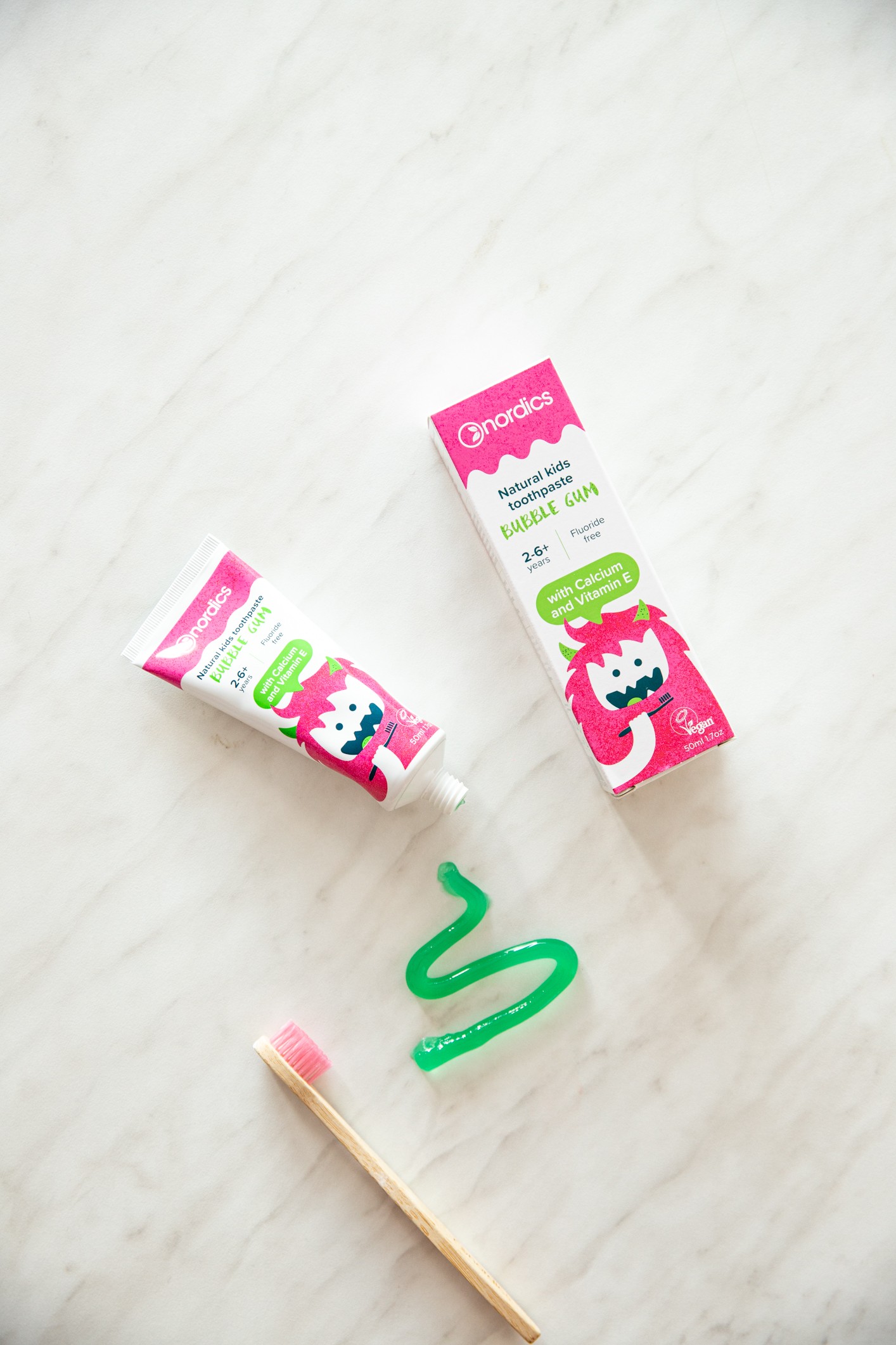 Nordics Kids Bubble Gum detská zubná pasta 50 ml