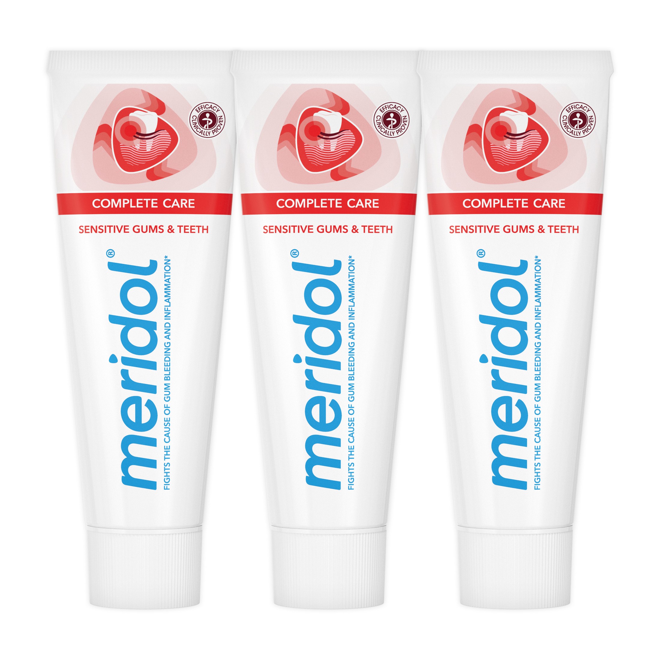 Meridol Complete Care citlivé ďasná a zuby zubná pasta 3x75 ml