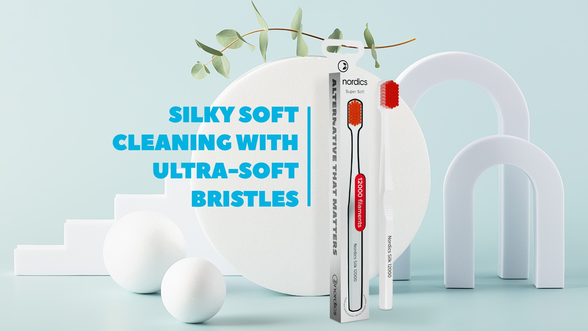 Nordics Premium Silk Ultra Soft 12000 White zubná kefka