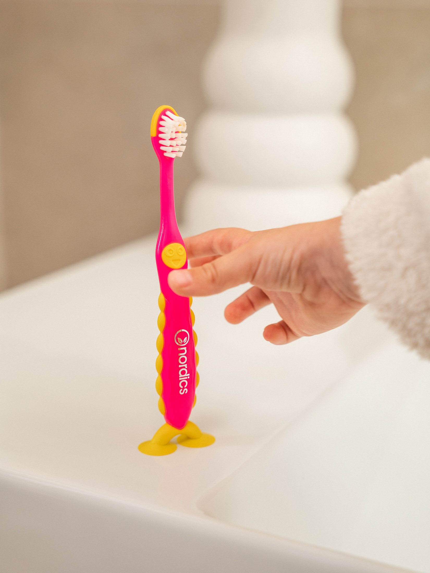 Nordics Premium Kids Dino Soft 6900 Puple/Yellow detská zubná kefka