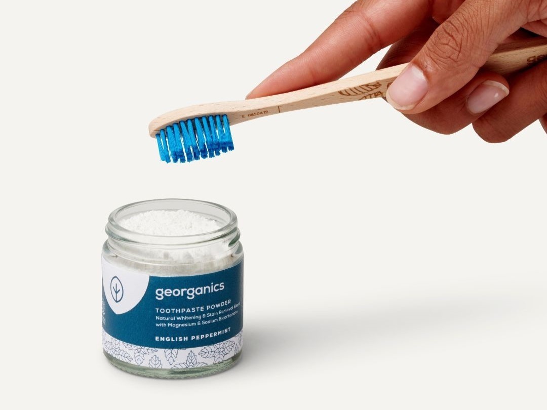 Georganics English Peppermint zubný púder 60 ml