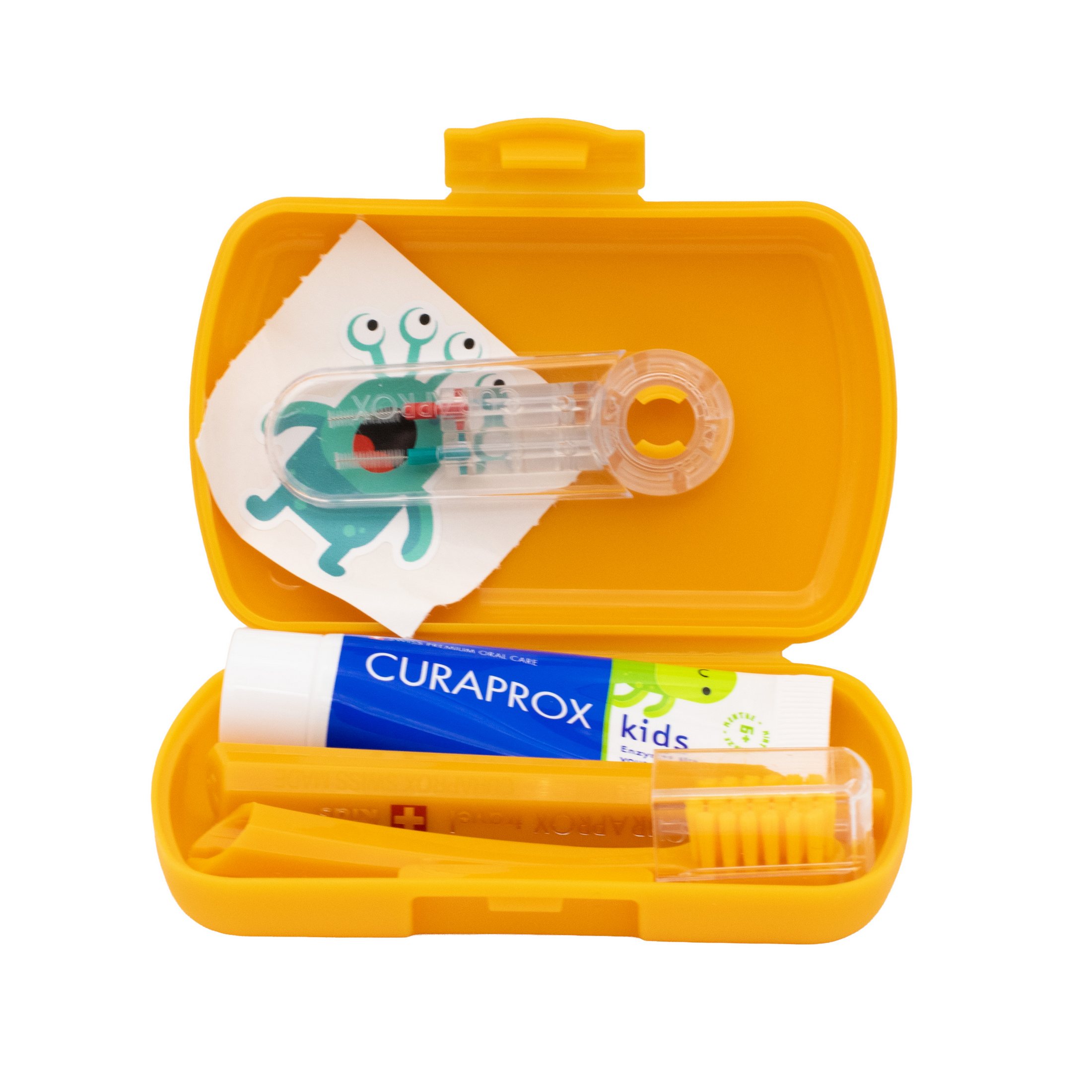 Curaprox Travel Set Kids cestovná sada pre deti - oranžová