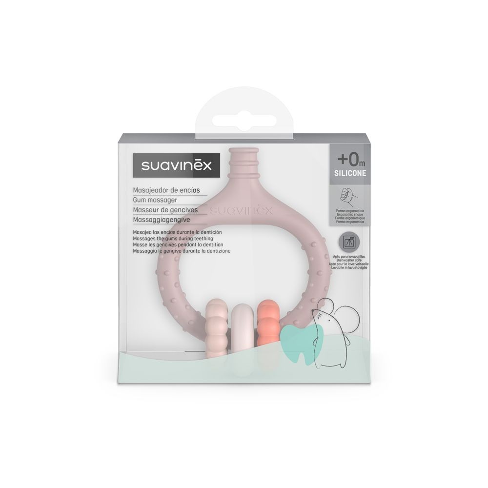 Suavinex masážne hryzátko - ružové