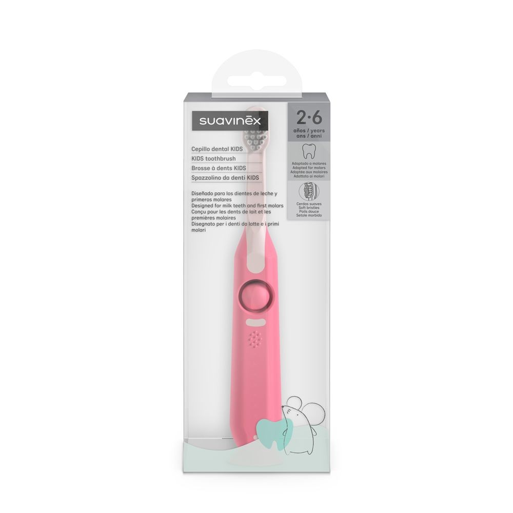 Suavinex Kids 2-6 Pink detská zubná kefka