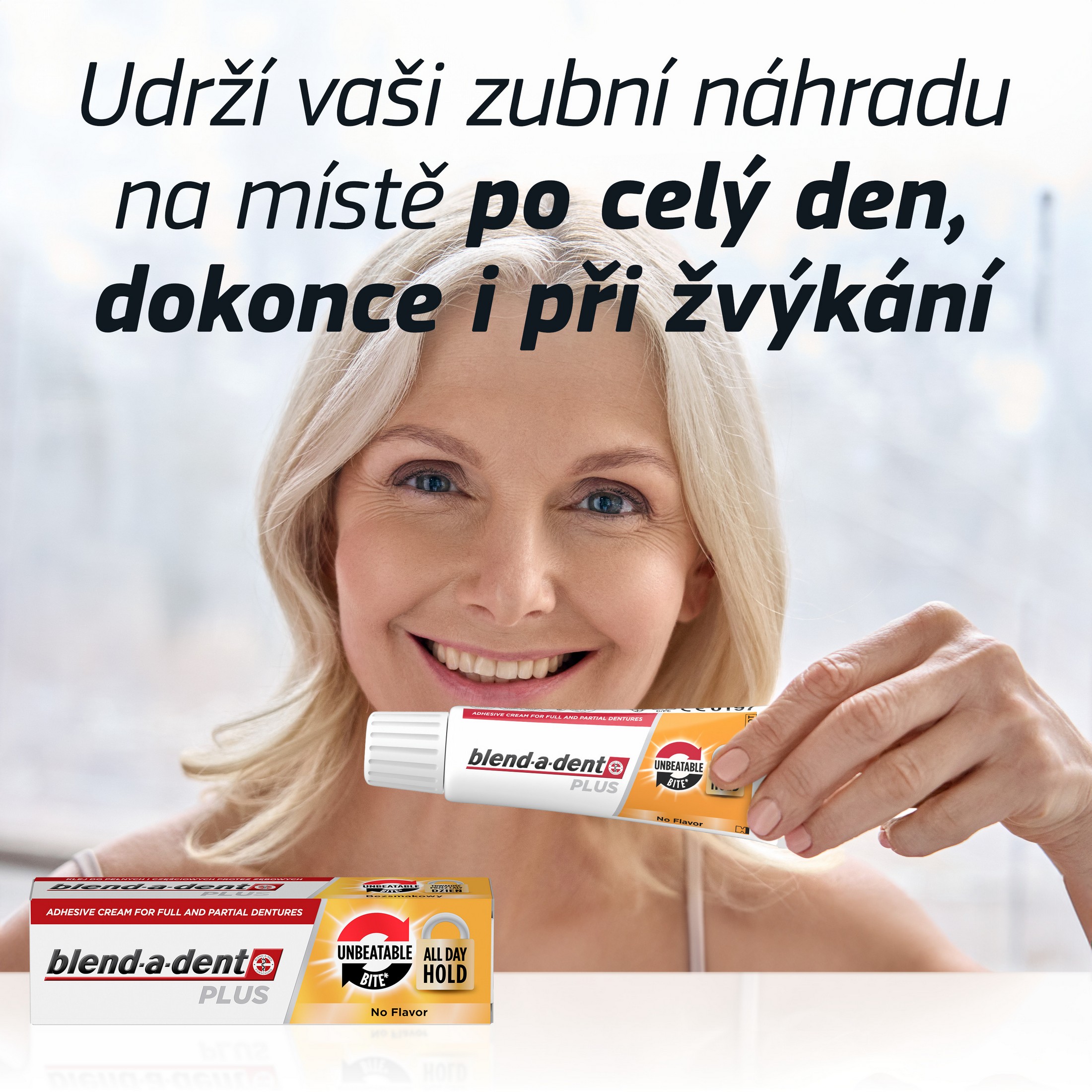 Blend-a-dent Plus Unbeatable Bite No Flavor fixačný krém 2×40 g