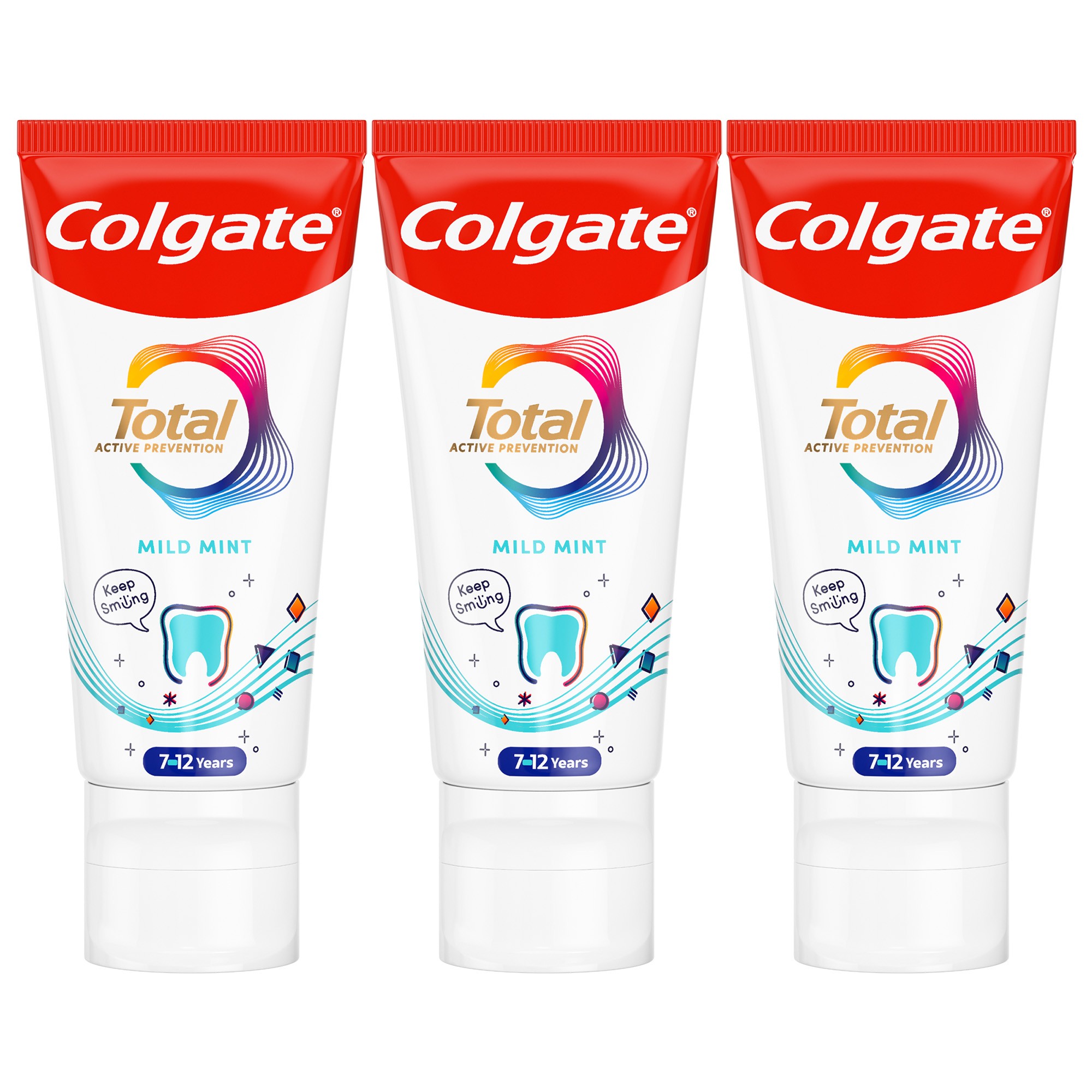 Colgate Total Junior 7-12 let detská zubná pasta 3×50 ml