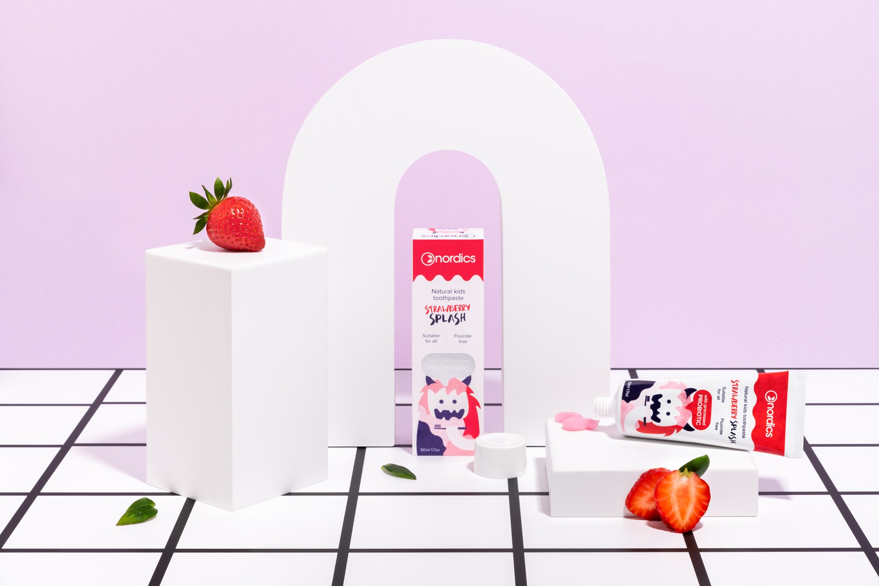Nordics Kids Strawberry Splash Probiotic detská zubná pasta 50 ml