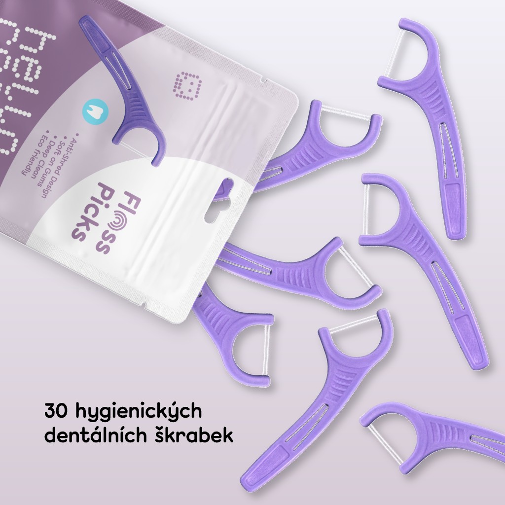 Hello Coco Floss Picks niť v držiaku 30 ks