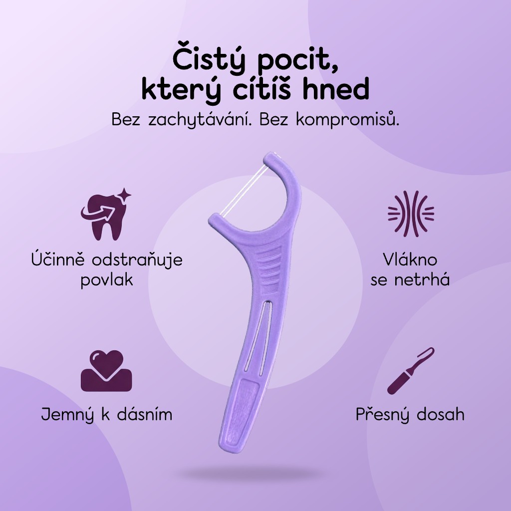 Hello Coco Floss Picks niť v držiaku 30 ks