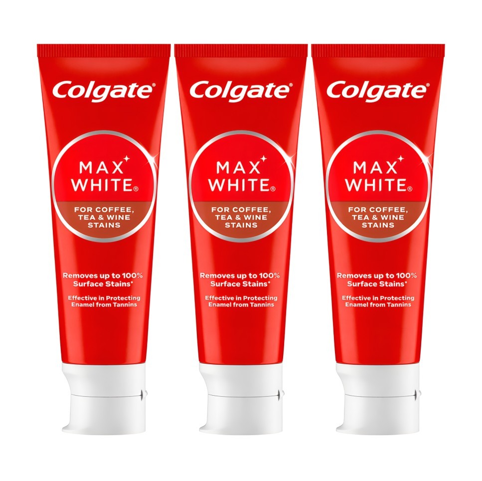 Colgate Max White Coffee, Tea & Wine zubná pasta 3×75 ml