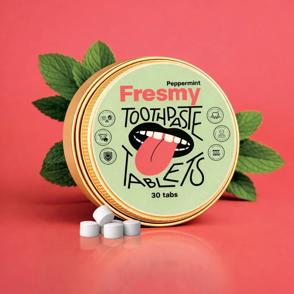 Fresmy Peppermint zubná pasta v tabletách 30 ks