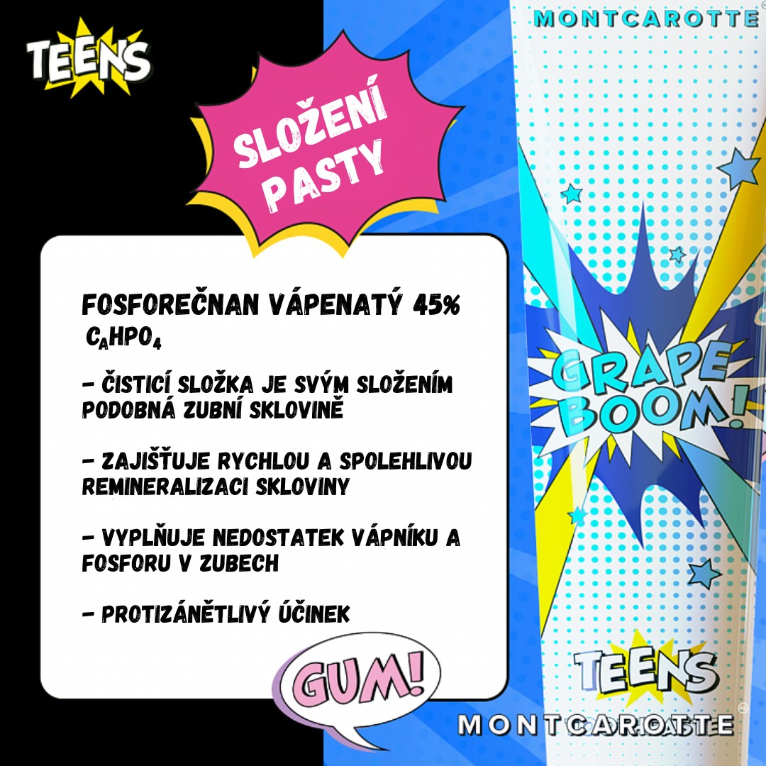 Montcarotte Teens Grape Boom zubná pasta 50 ml