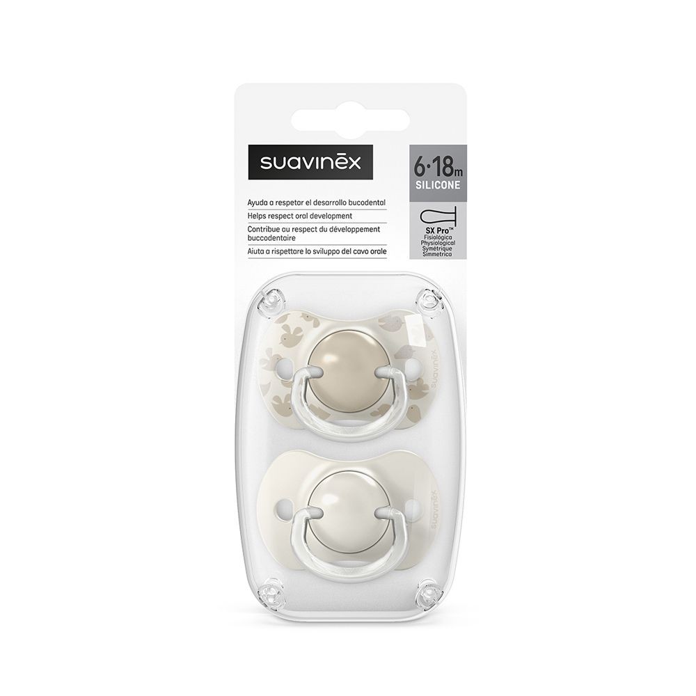 Suavinex SX PRO 6-18 m Birdies cumlík 2 ks - krémový