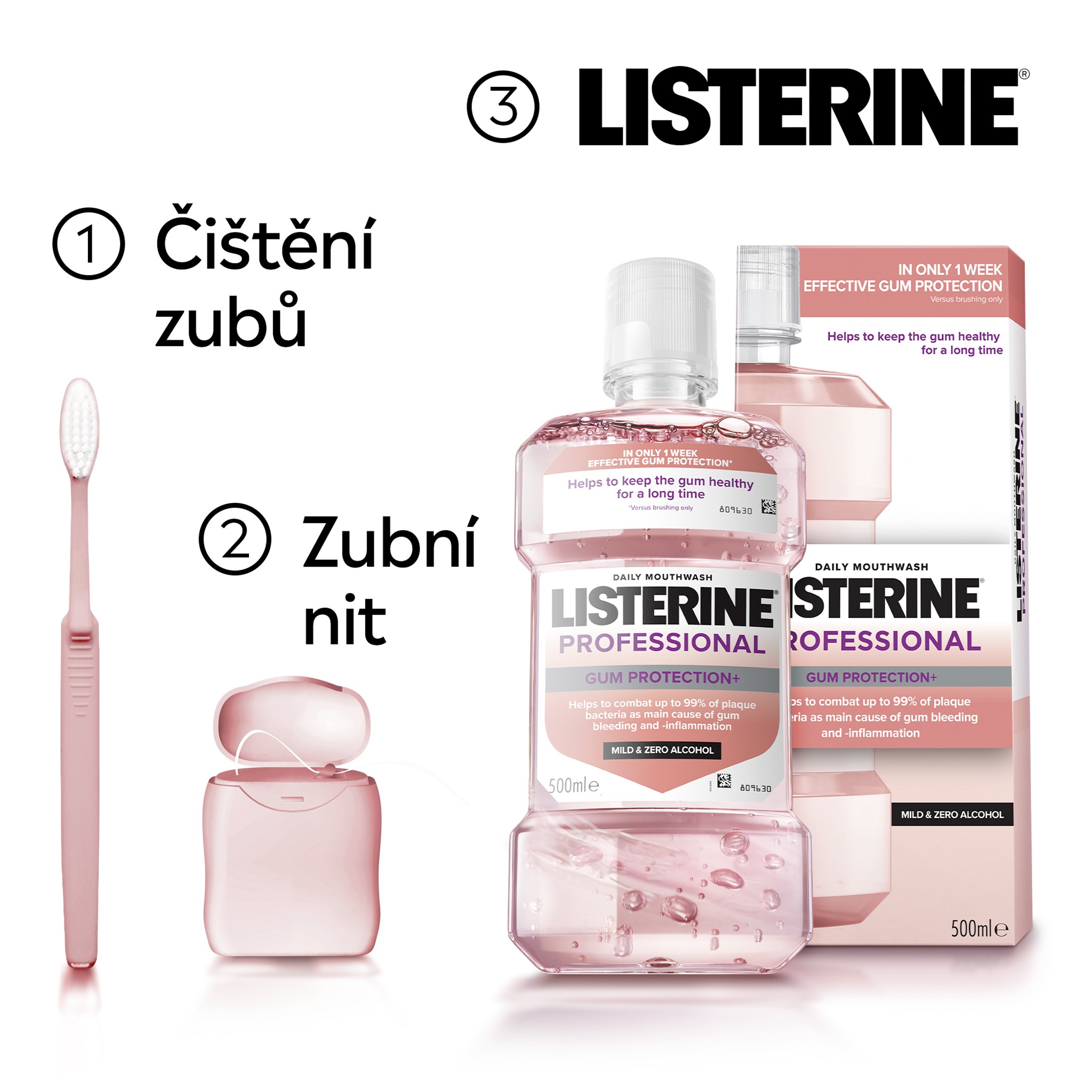 Listerine Professional Gum Protection+ ústna voda 500 ml