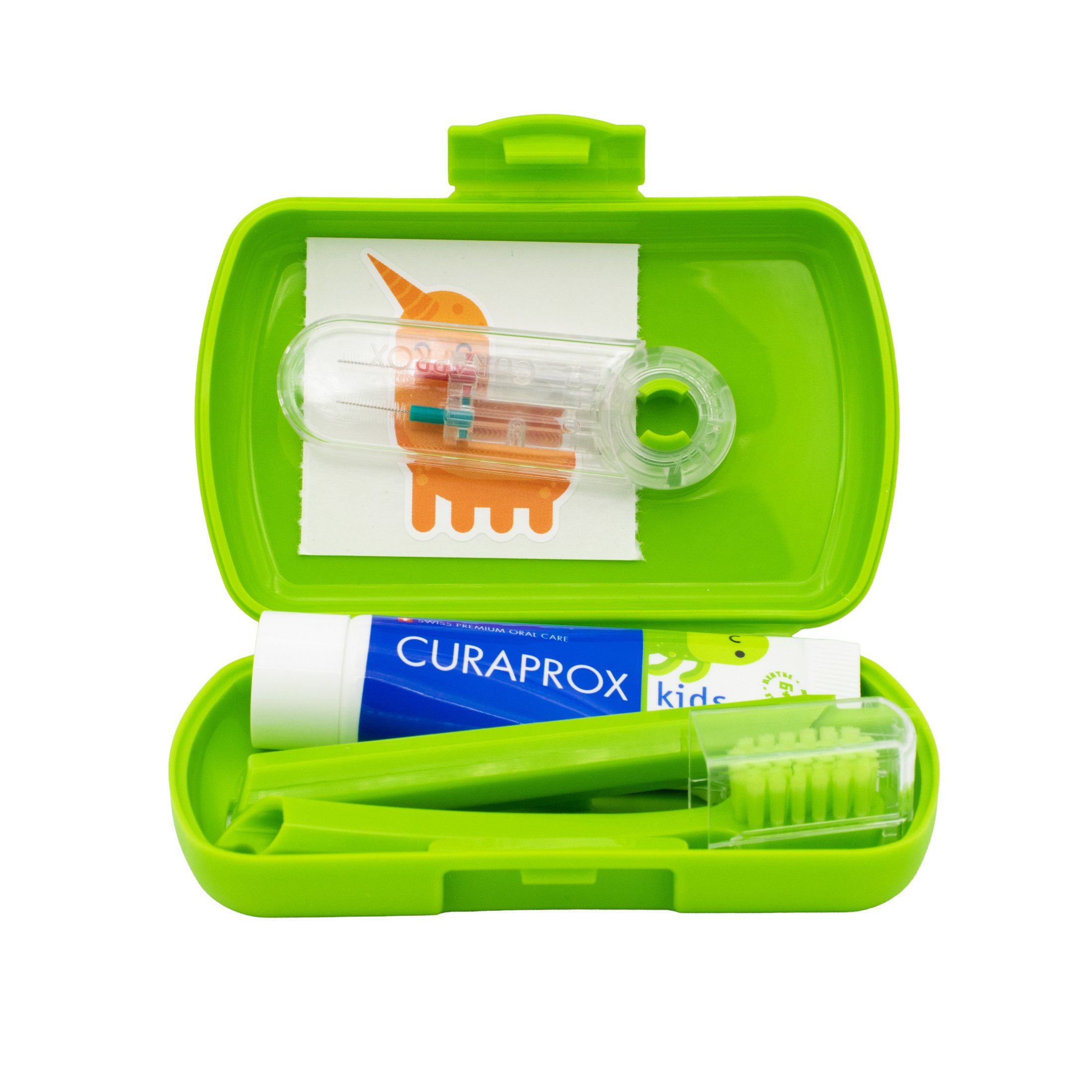 Curaprox Travel Set Kids cestovná sada pre deti - zelená