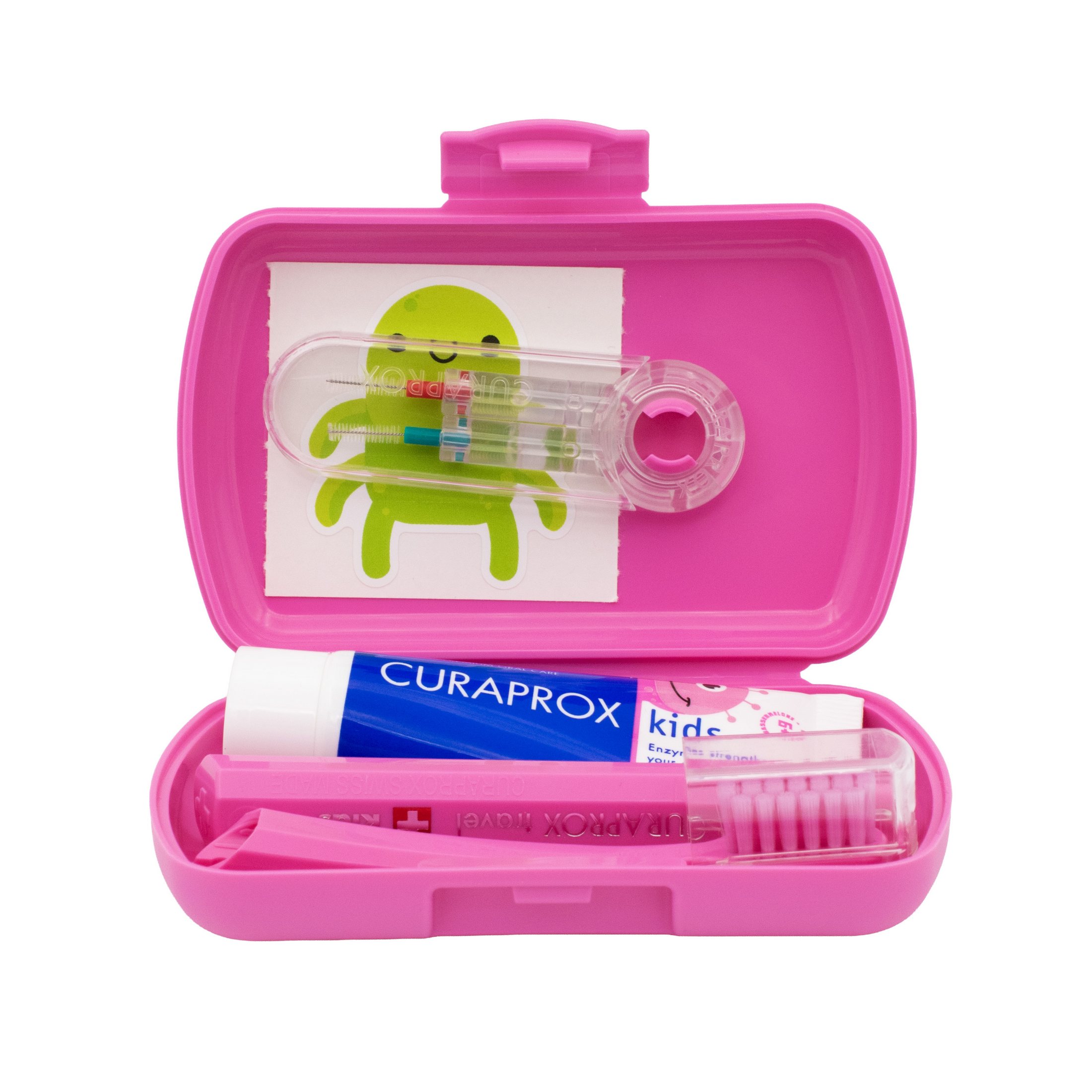 Curaprox Travel Set Kids cestovná sada pre deti - ružová