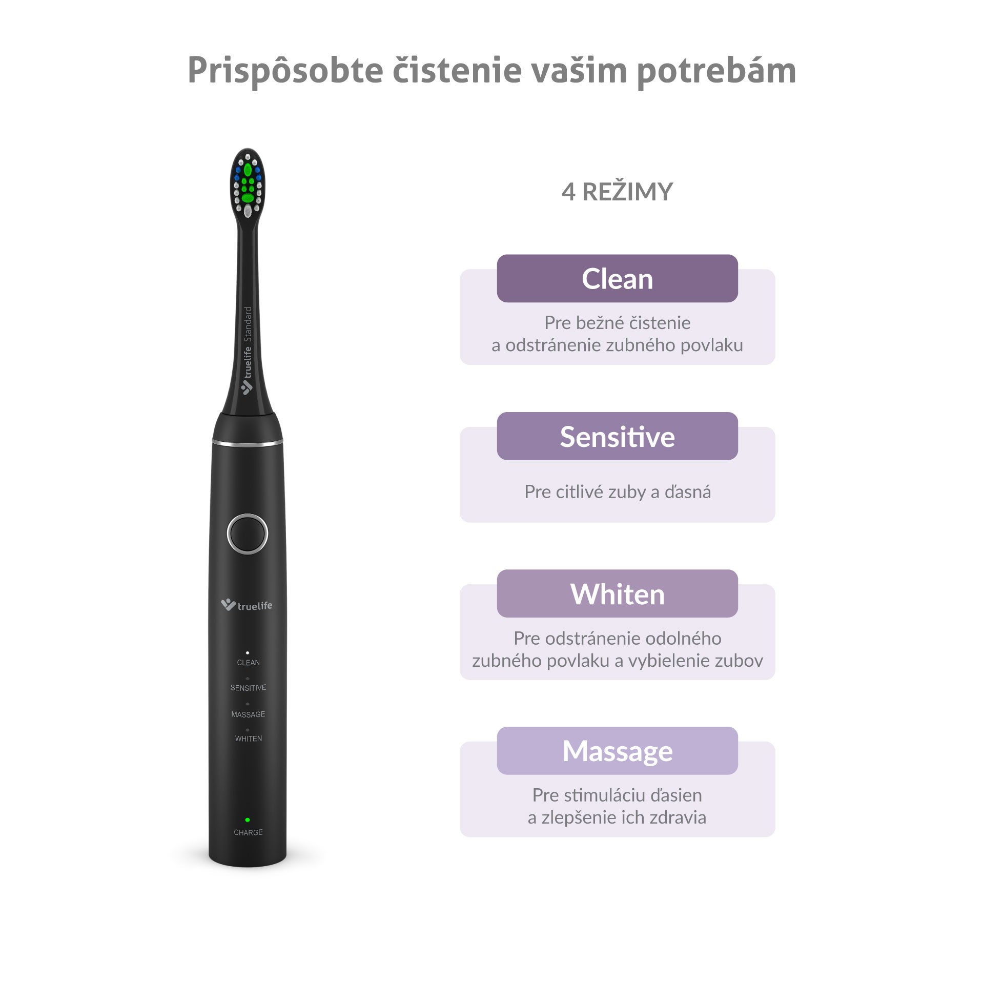 TrueLife SonicBrush Compact Black sonická kefka - ROZBALENÝ TOVAR