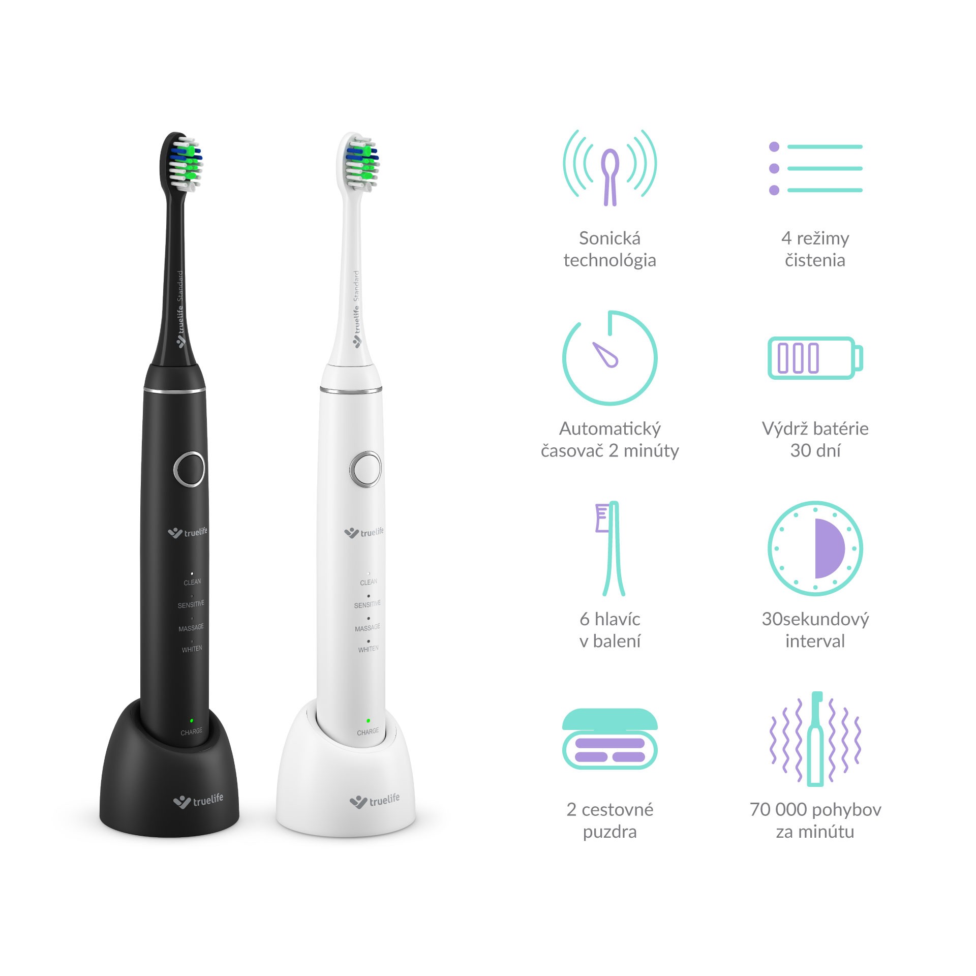 TrueLife SonicBrush Compact Duo sonická kefka 2 ks - POŠKODENÝ OBAL