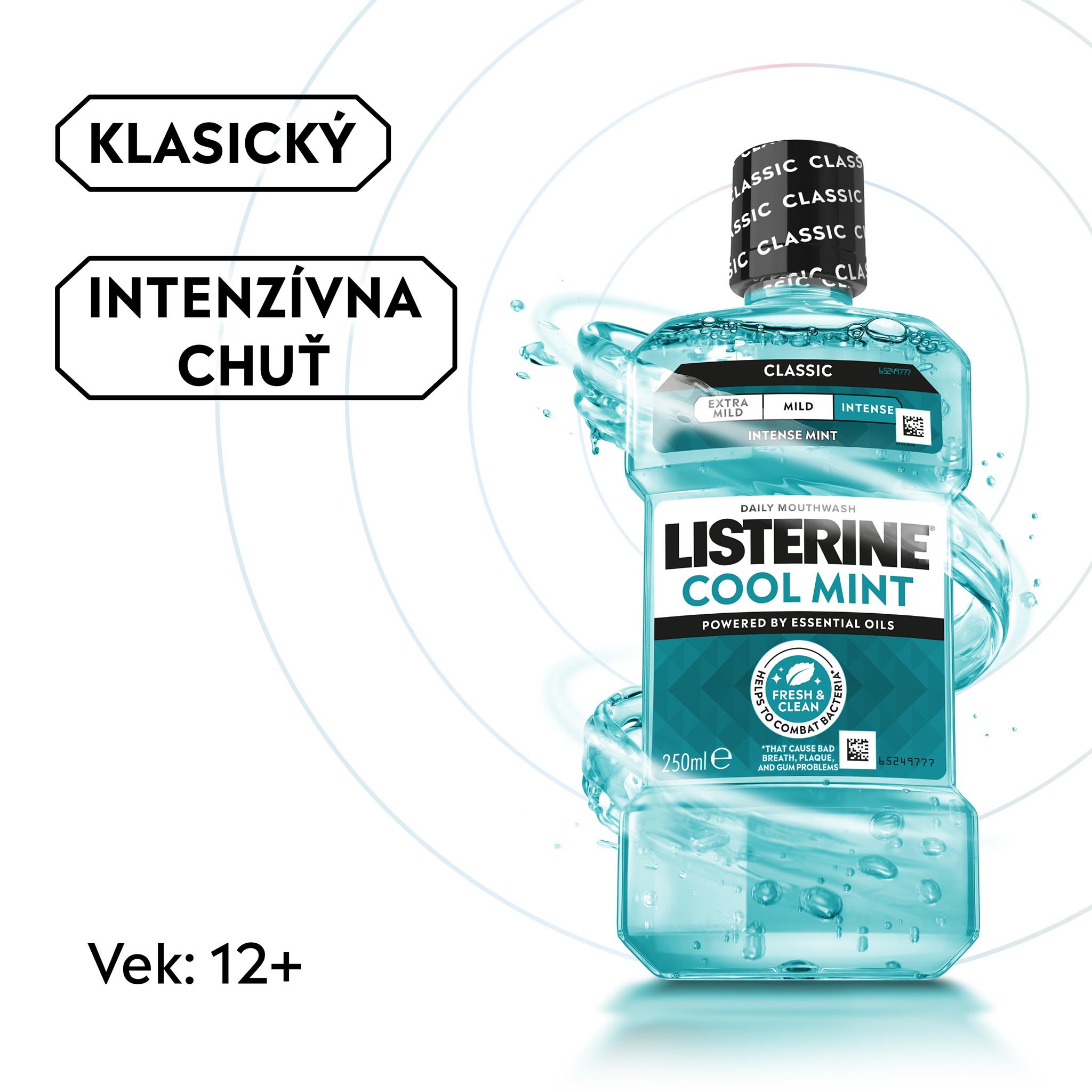 Listerine Cool Mint Intense ústna voda 250 ml