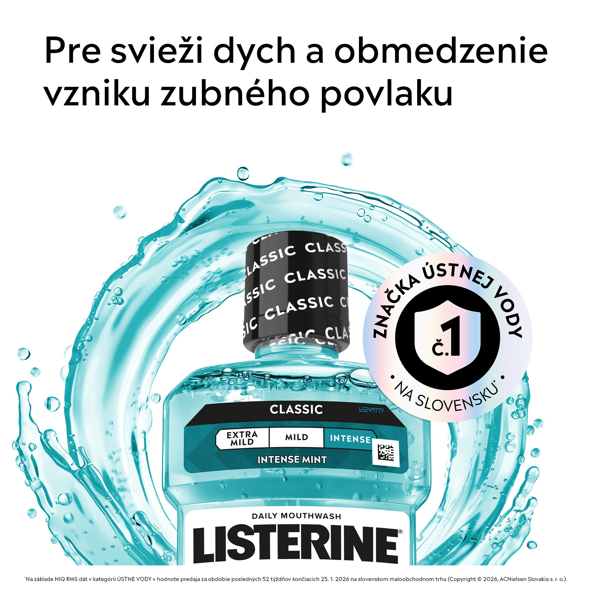 Listerine Cool Mint Intense ústna voda 250 ml