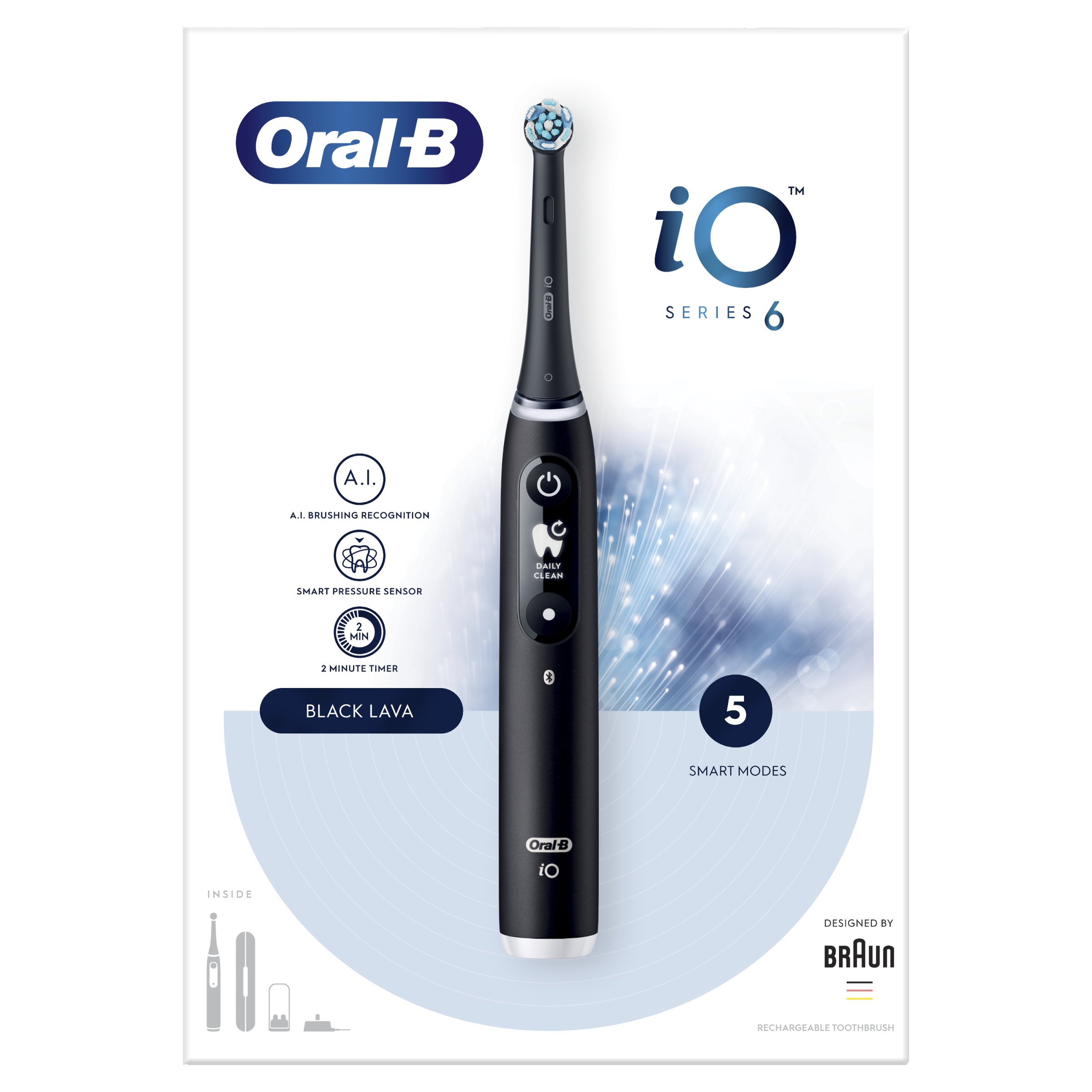 Oral-B iO Series 6 Black magnetická kefka - ROZBALENÝ TOVAR