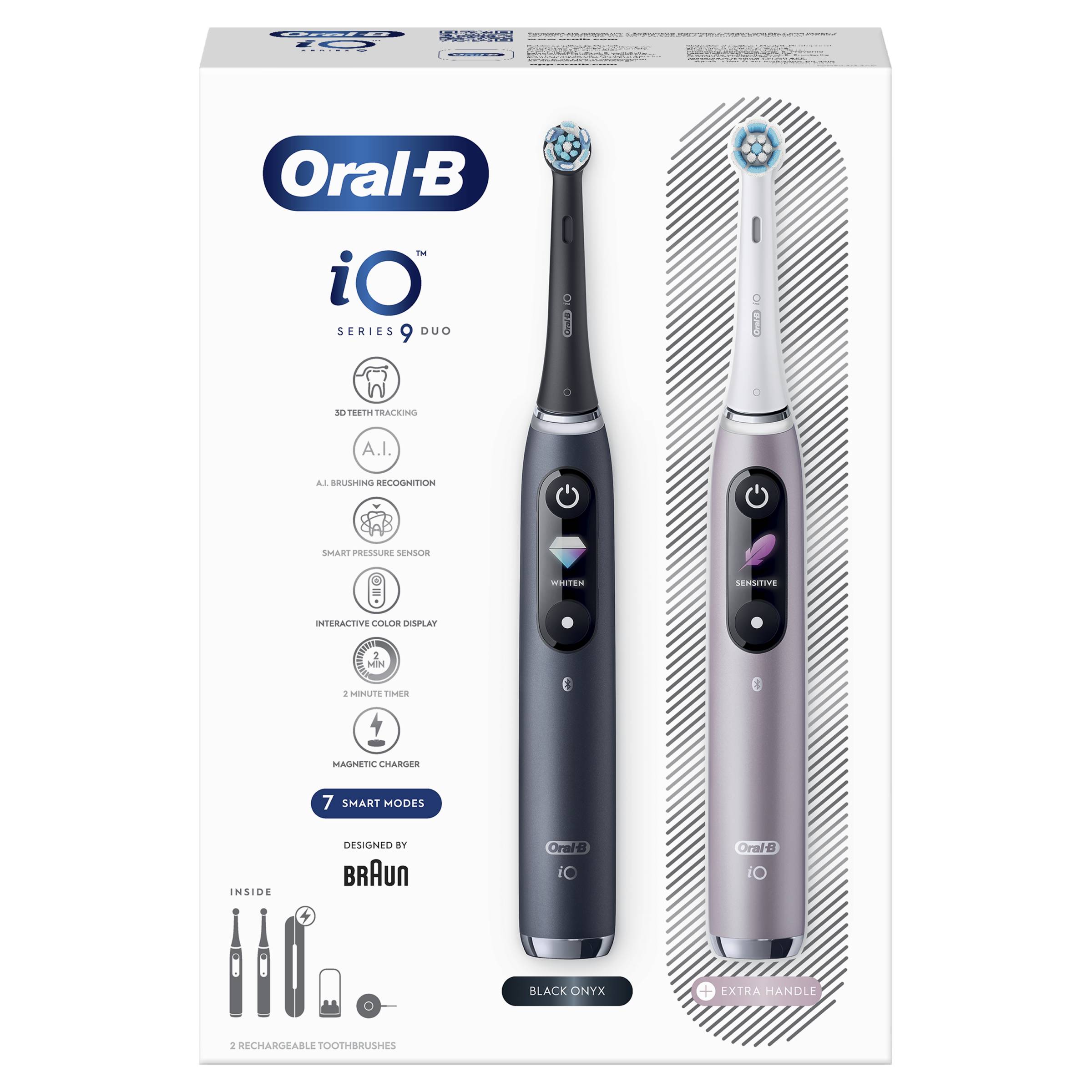 Oral-B iO Series 9 Duo Black Onyx & Rose Quartz magnetická kefka 2 ks - ROZBALENÝ TOVAR