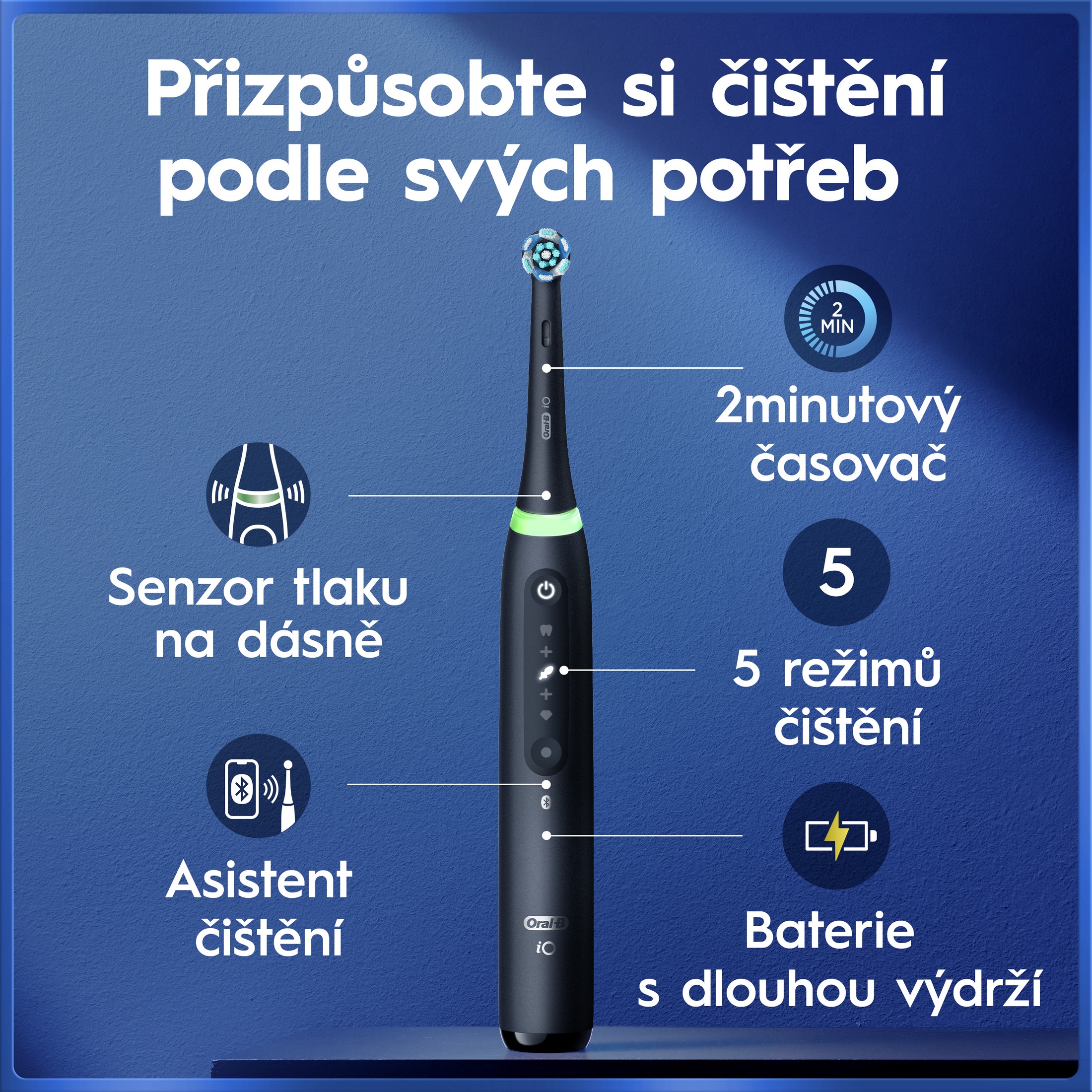 Oral-B iO Series 5 Black magnetická kefka - ROZBALENÝ TOVAR