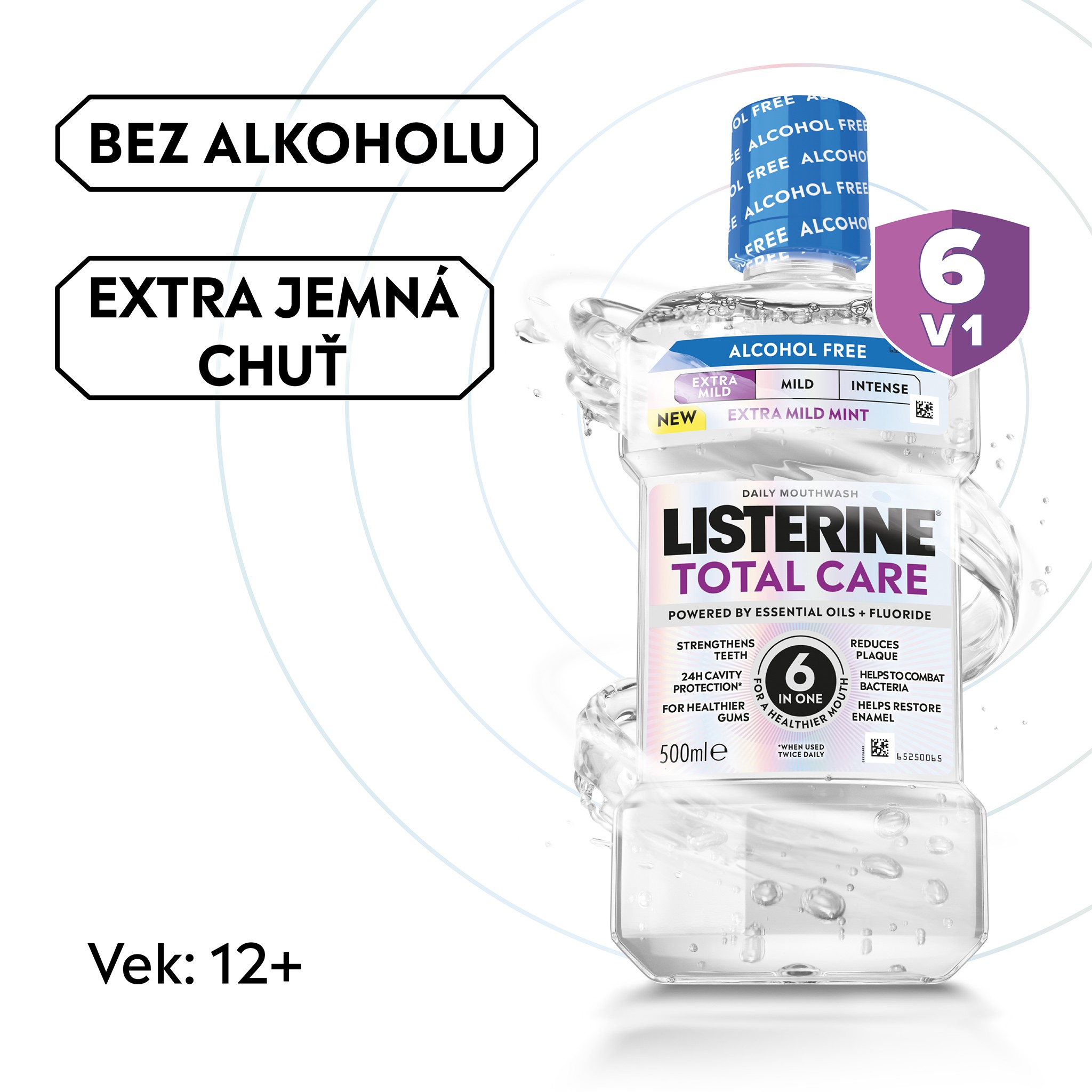 Listerine Total Care Extra Mild Mint ústna voda 2x500 ml