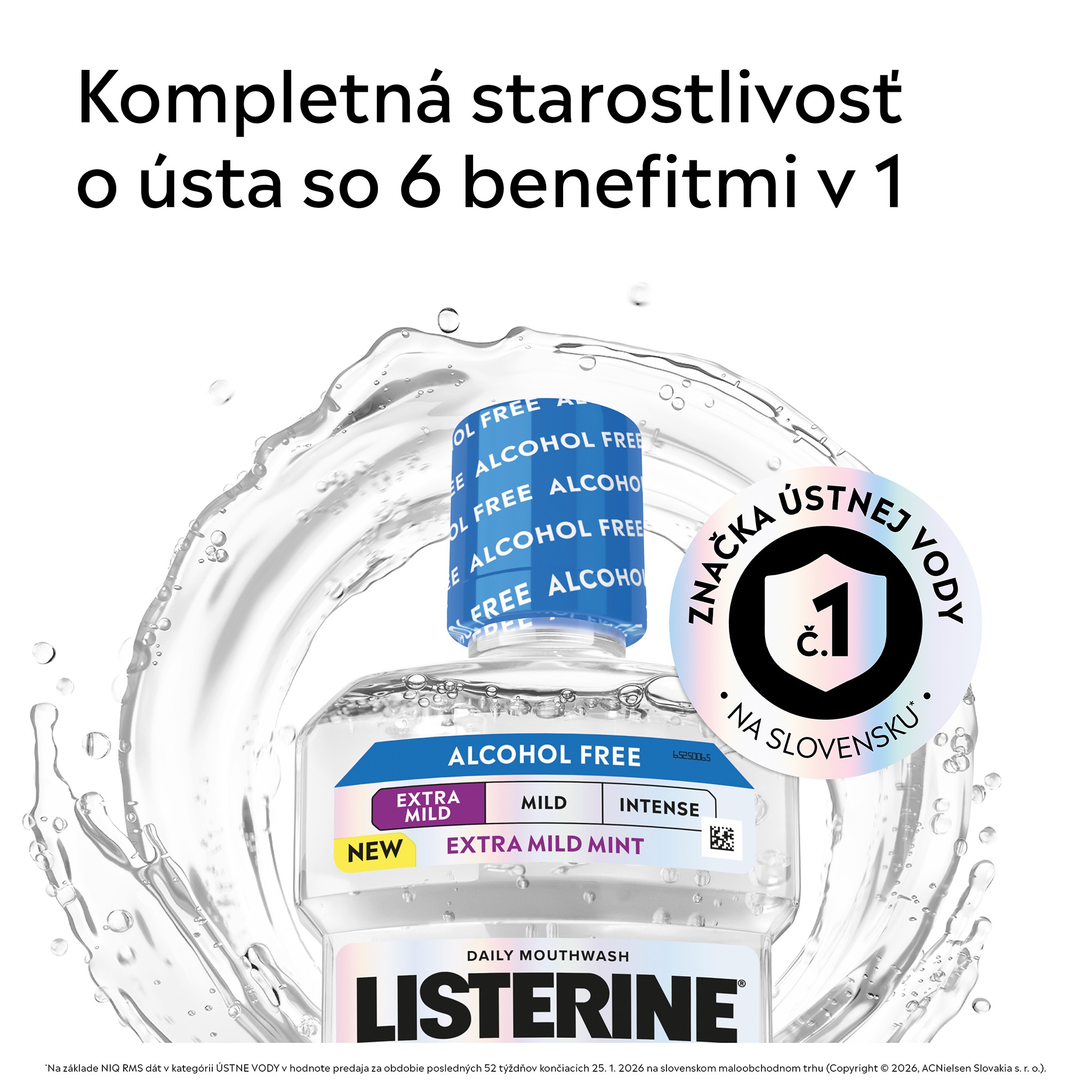 Listerine Total Care Extra Mild Mint ústna voda 2x500 ml