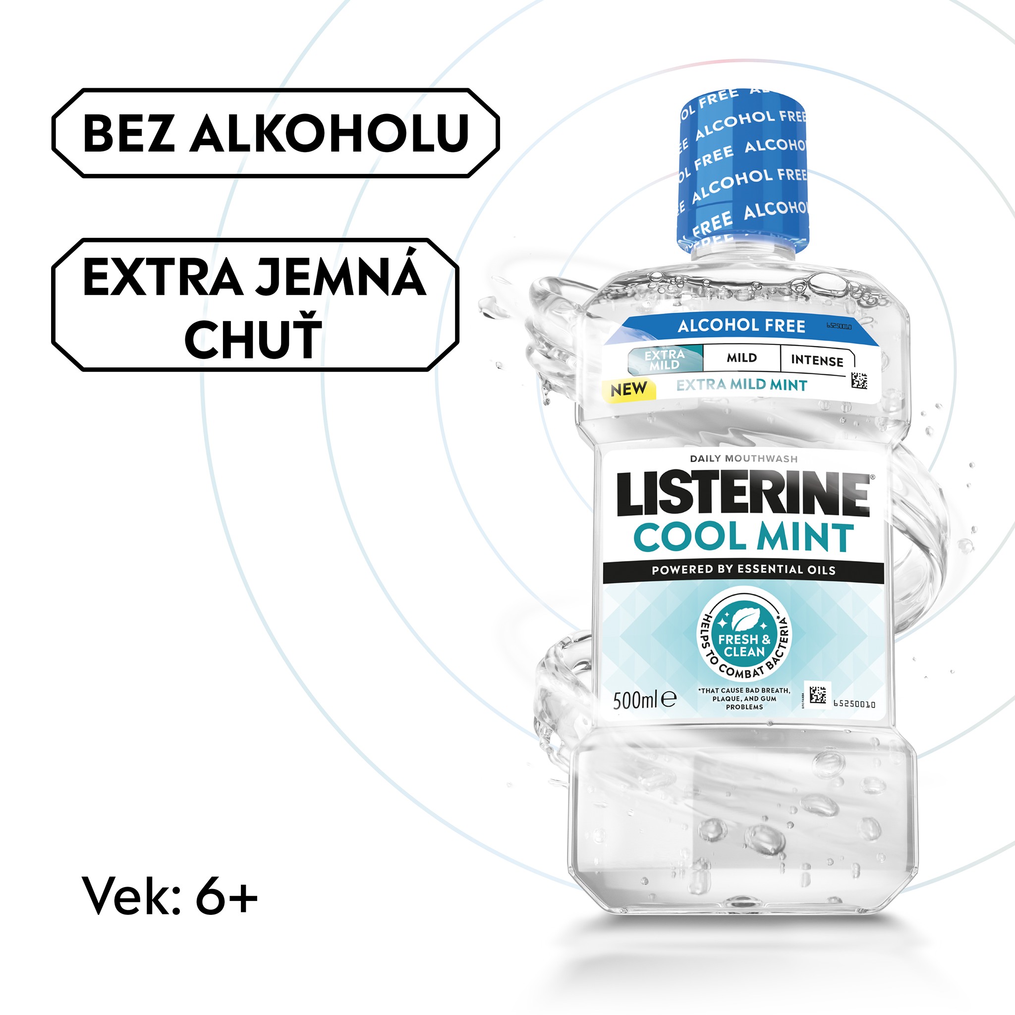 Listerine CoolMint Extra Mild Taste ústna voda 2x500 ml