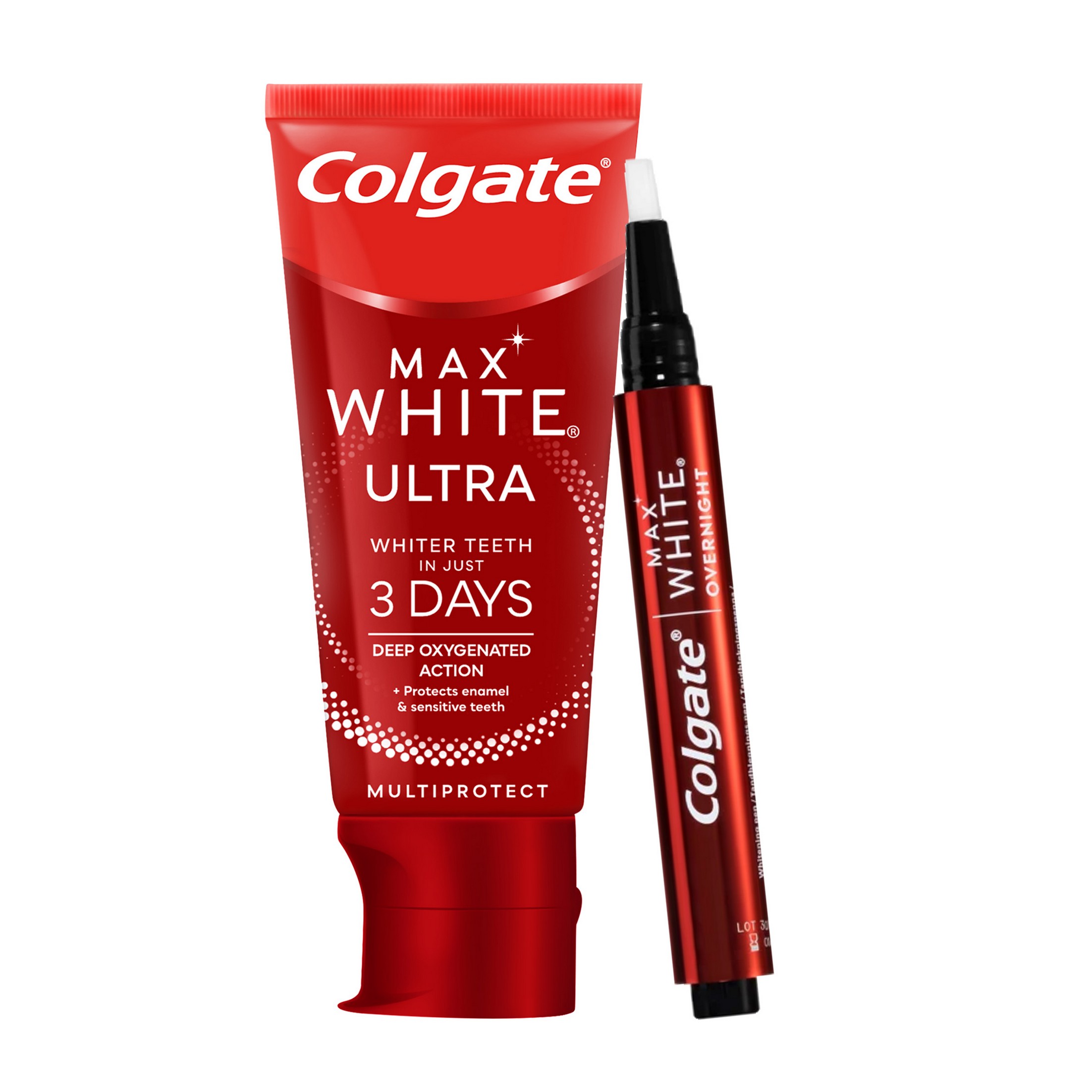 Colgate Max White bieliaca zubná pasta 50 ml + bieliace pero 2,5 ml