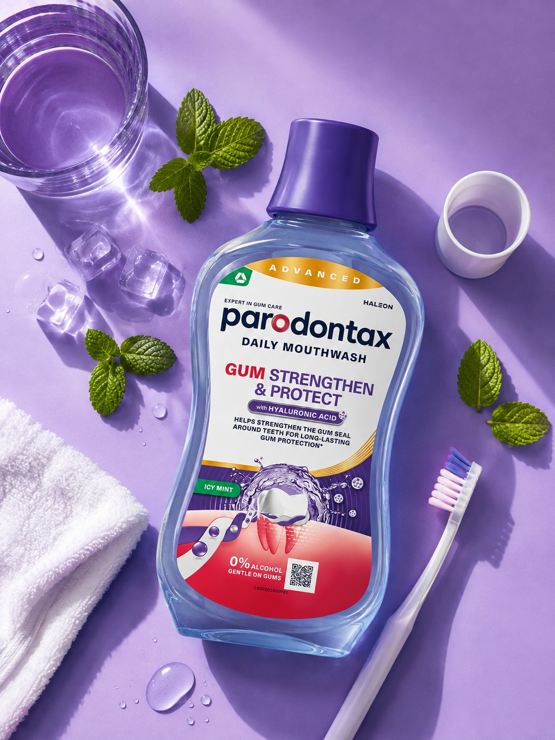 Parodontax Posilnenie a ochrana ďasien Icy Mint ústna voda 500 ml