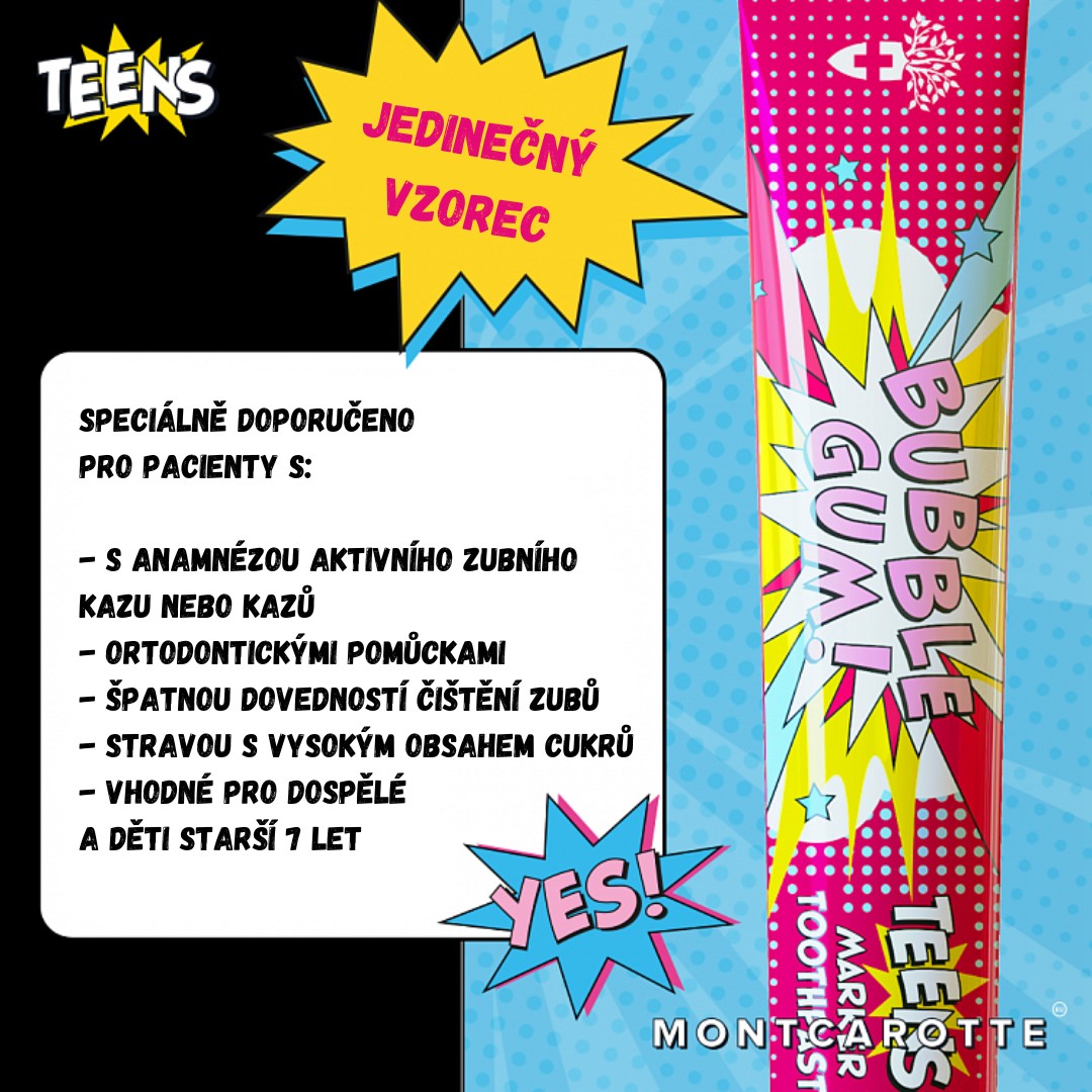 MontCarotte Marker Teens Bubble Gum zubná pasta 30 ml