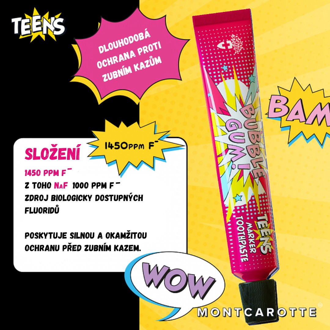 MontCarotte Marker Teens Bubble Gum zubná pasta 30 ml