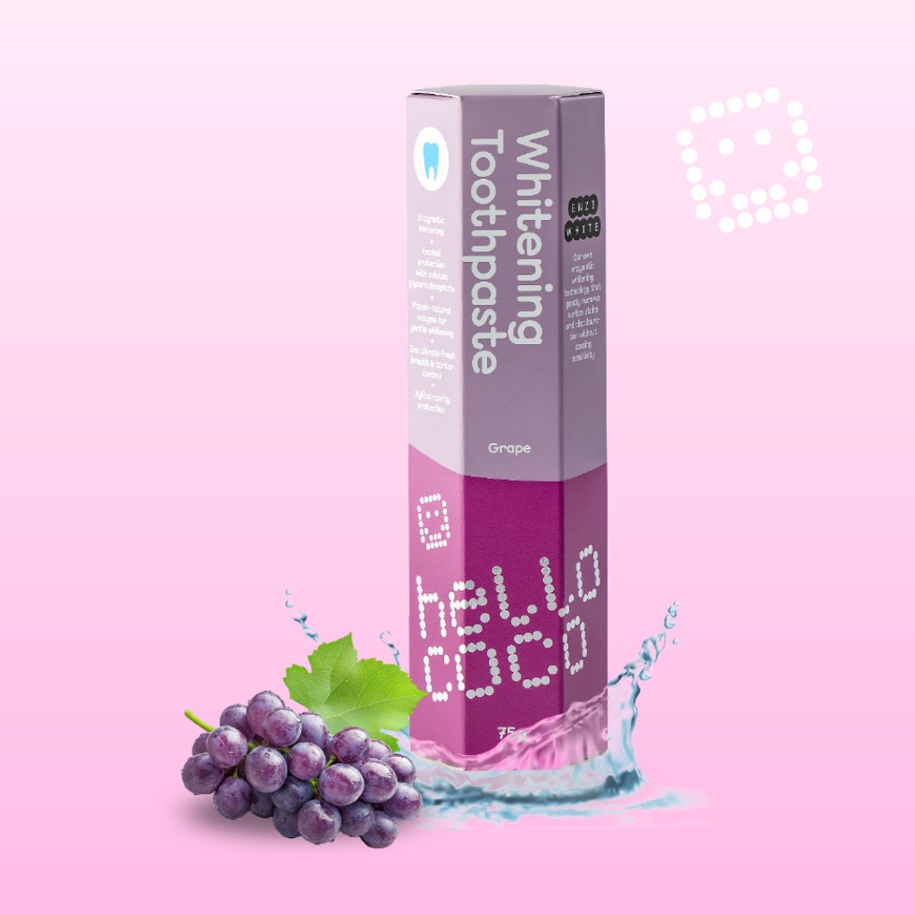 Hello Coco Grape Enzi White bieliaca zubná pasta 75 g