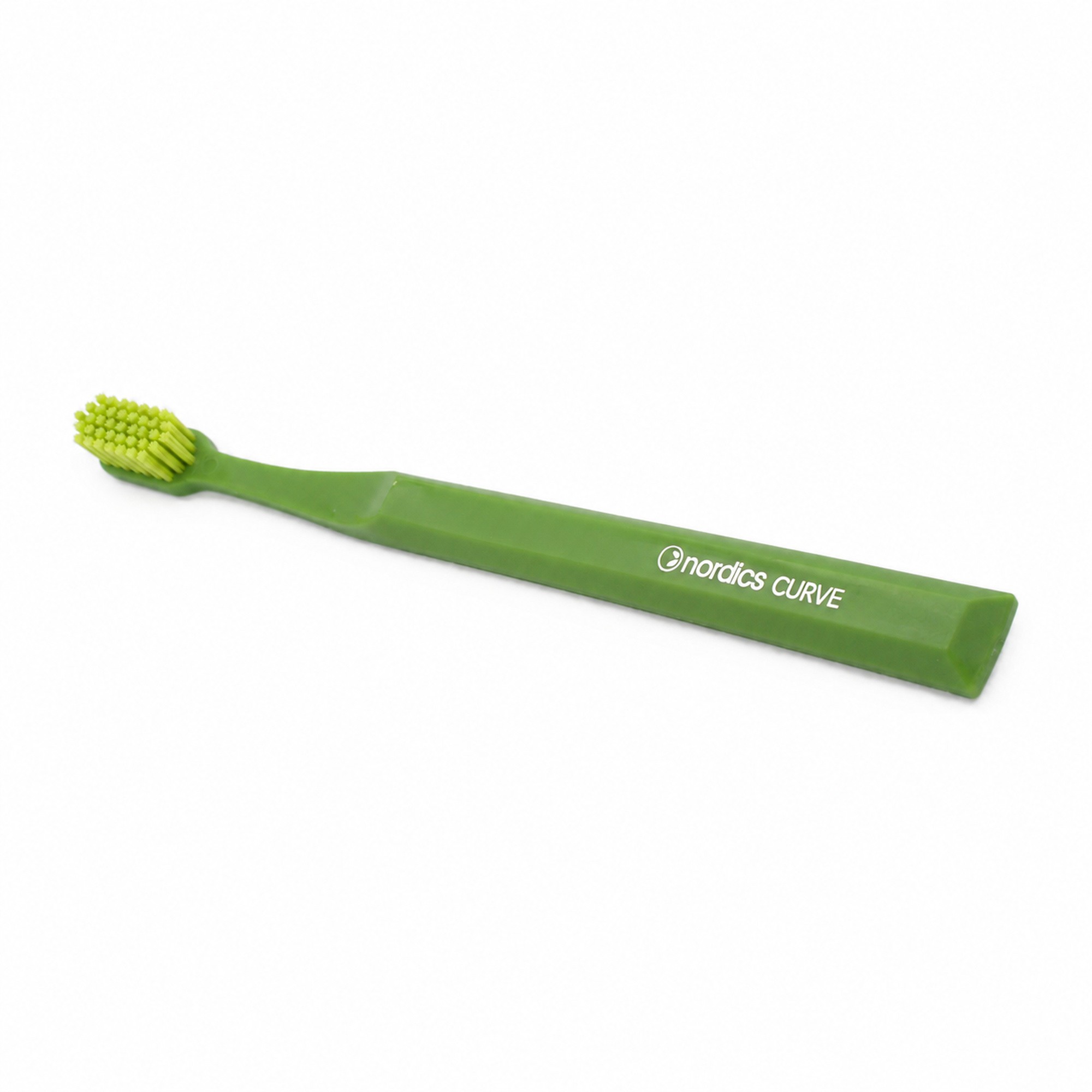 Nordics Curve Medium Dark Green/Light Green zubná kefka