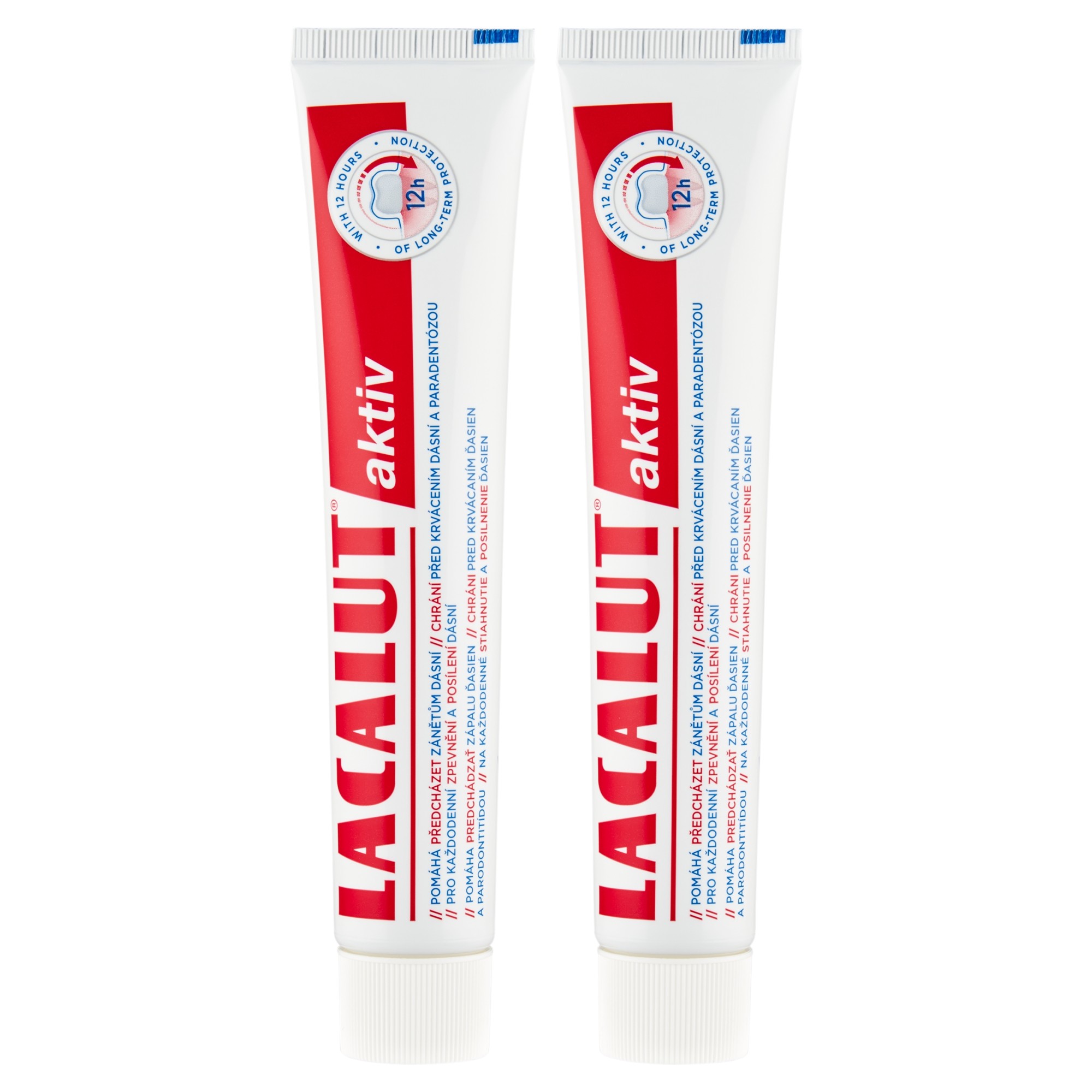 Lacalut Aktiv zubná pasta 2x75 ml - Lacalut Aktiv Duo Pack dve tuby vedľa seba