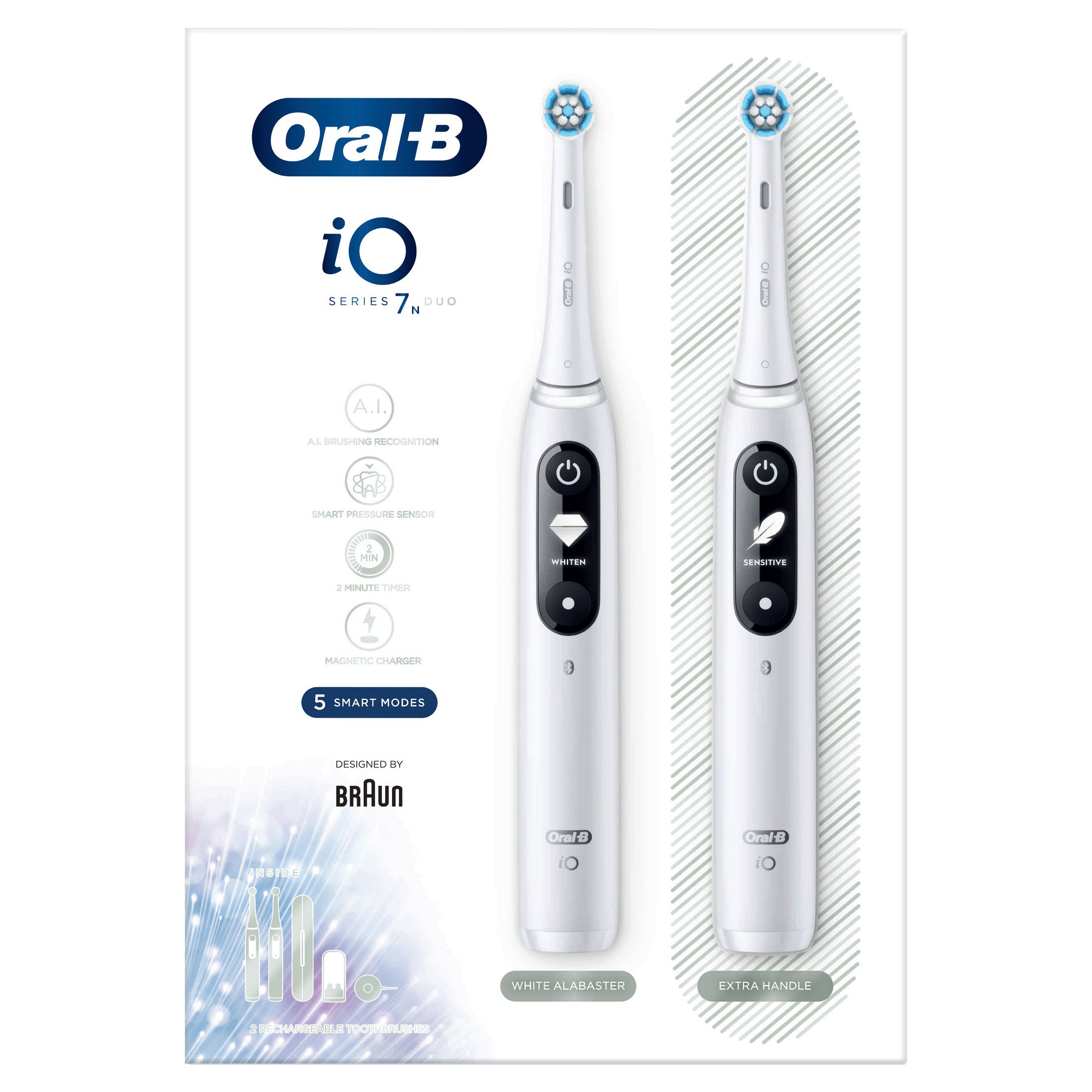Oral-B iO Series 7 Duo White+White magnetická kefka 2 ks