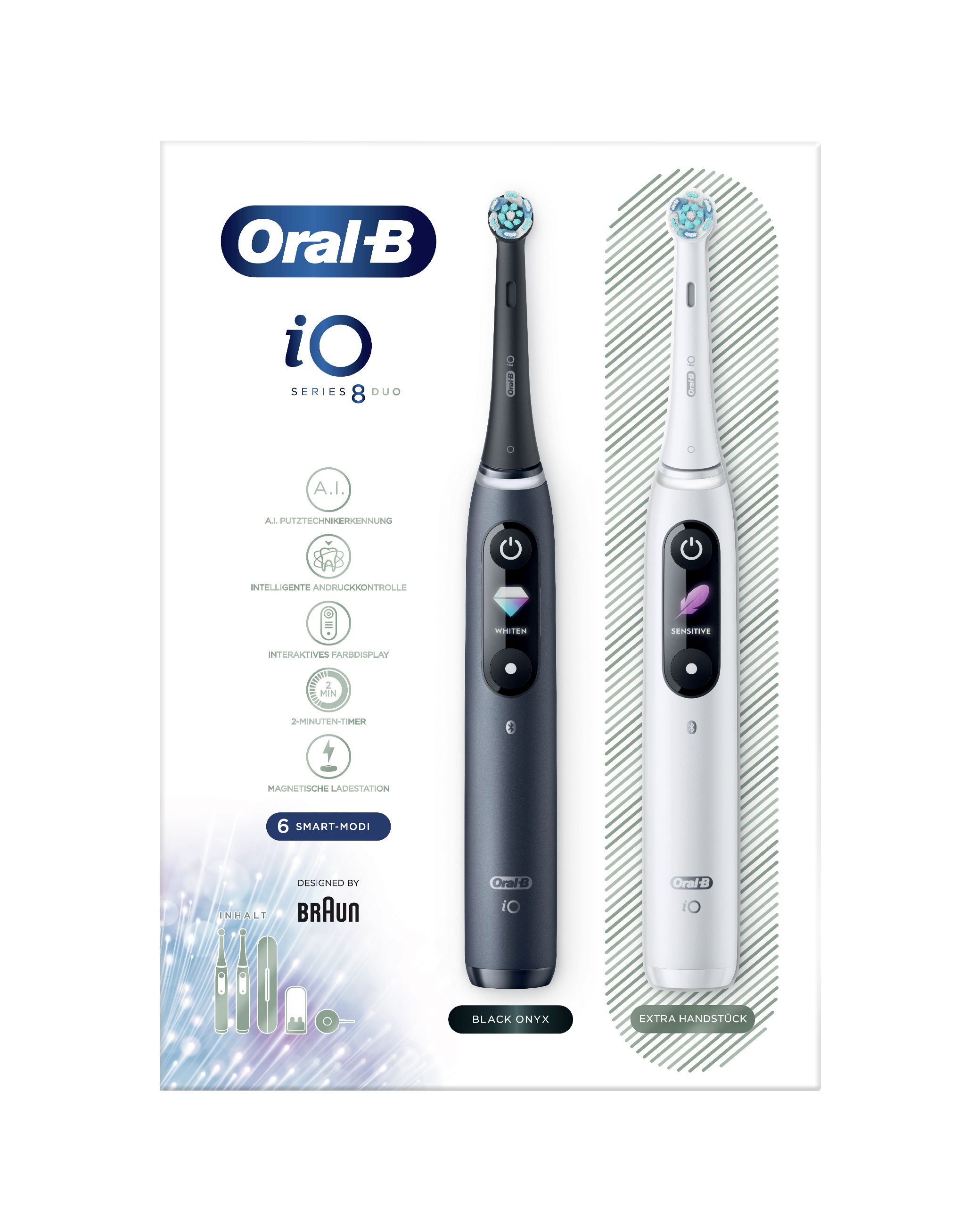 Oral-B iO Series 8 Duo White+Black magnetická kefka 2 ks