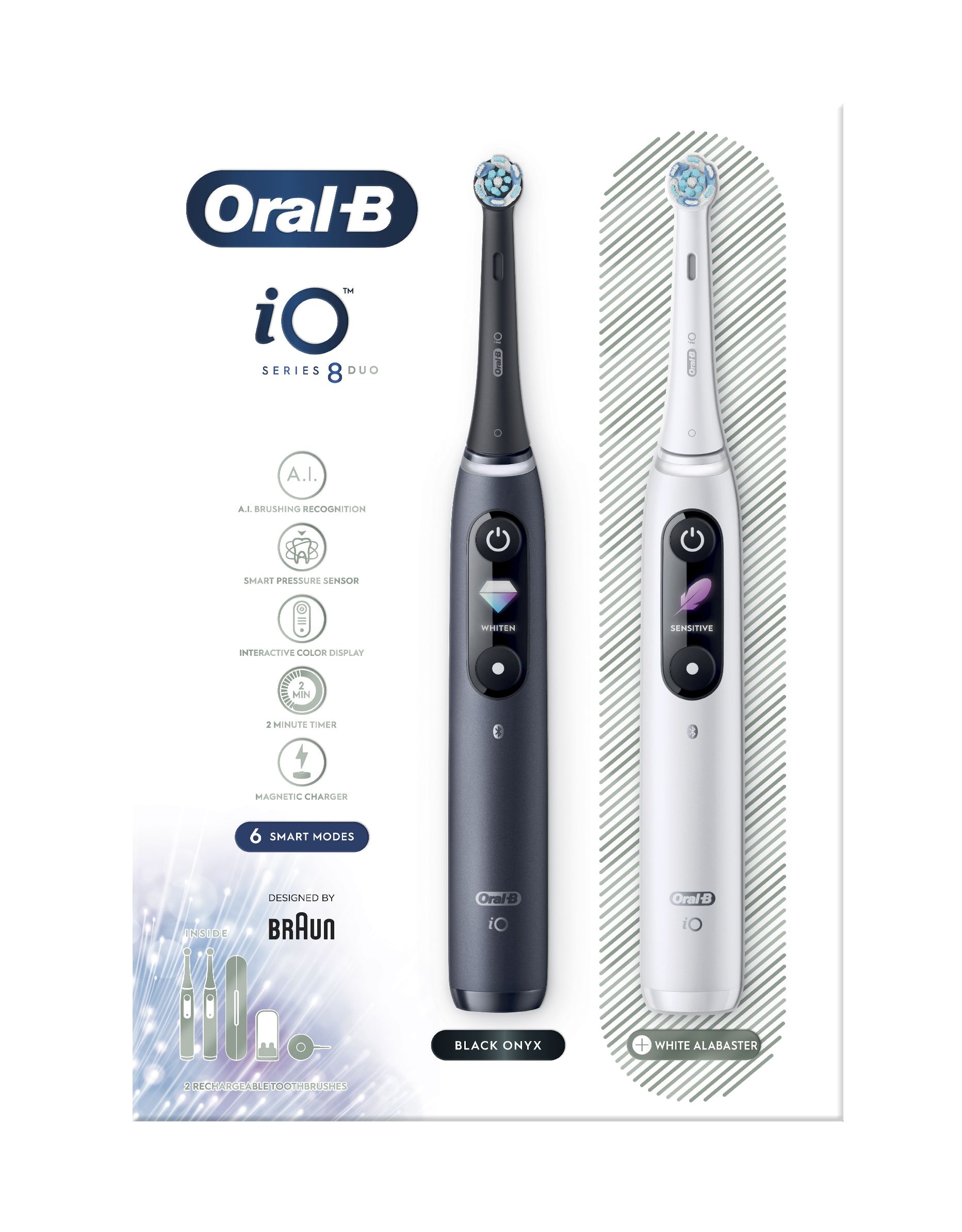 Oral-B iO Series 8 Duo White+Black magnetická kefka 2 ks
