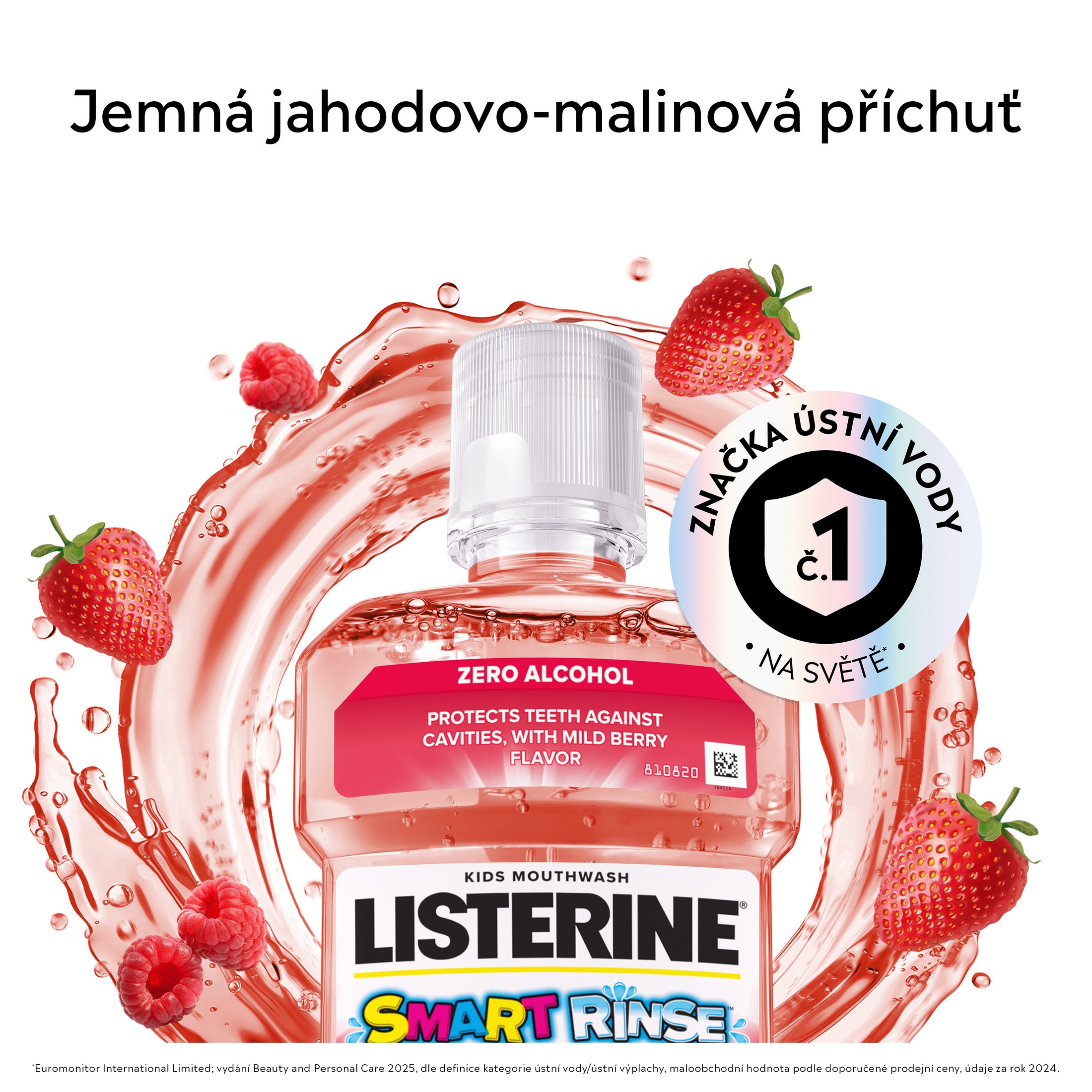 Listerine Smart Rinse Berry detská ústna voda 500 ml