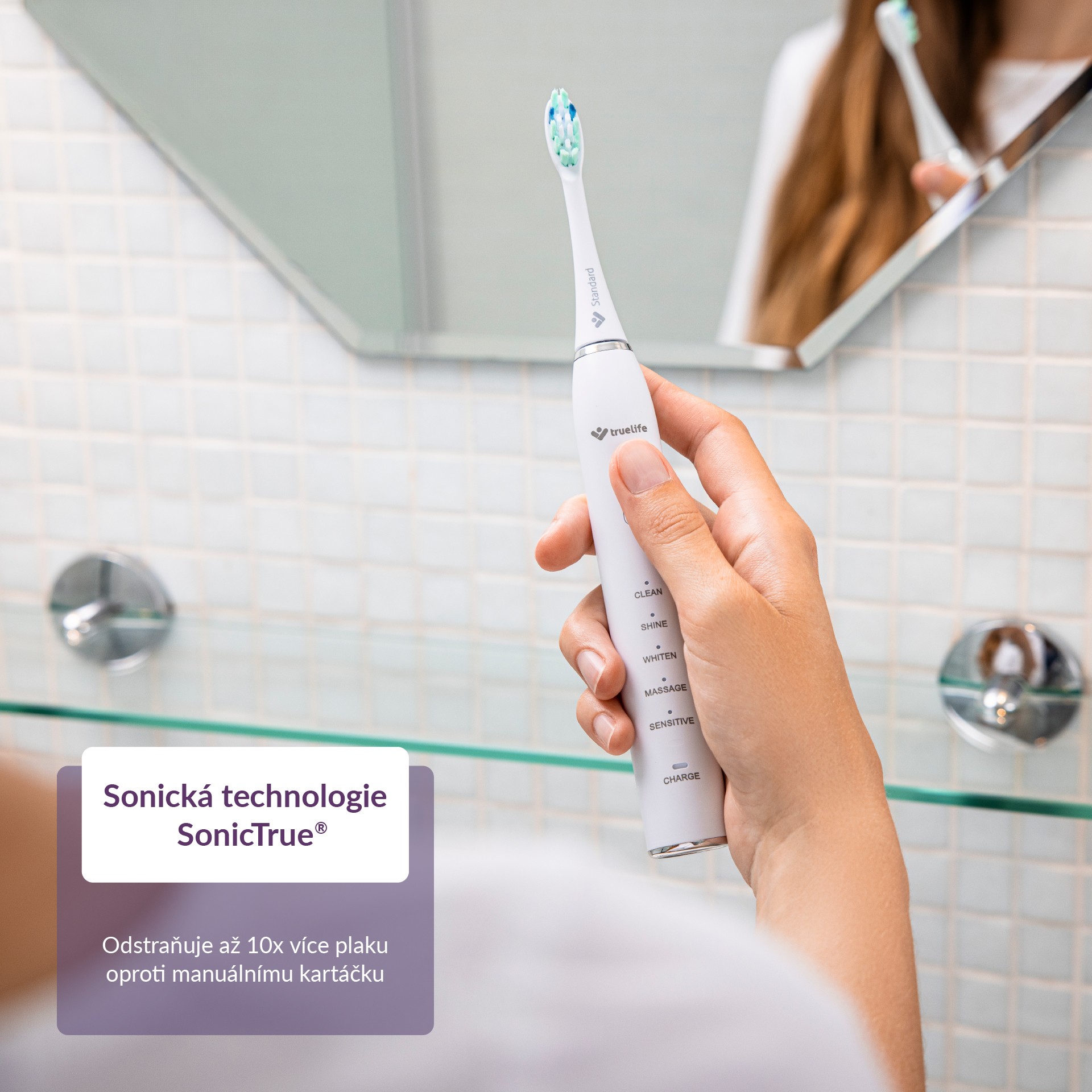 TrueLife SonicBrush Clean30 White sonická kefka - ROZBALENÝ TOVAR