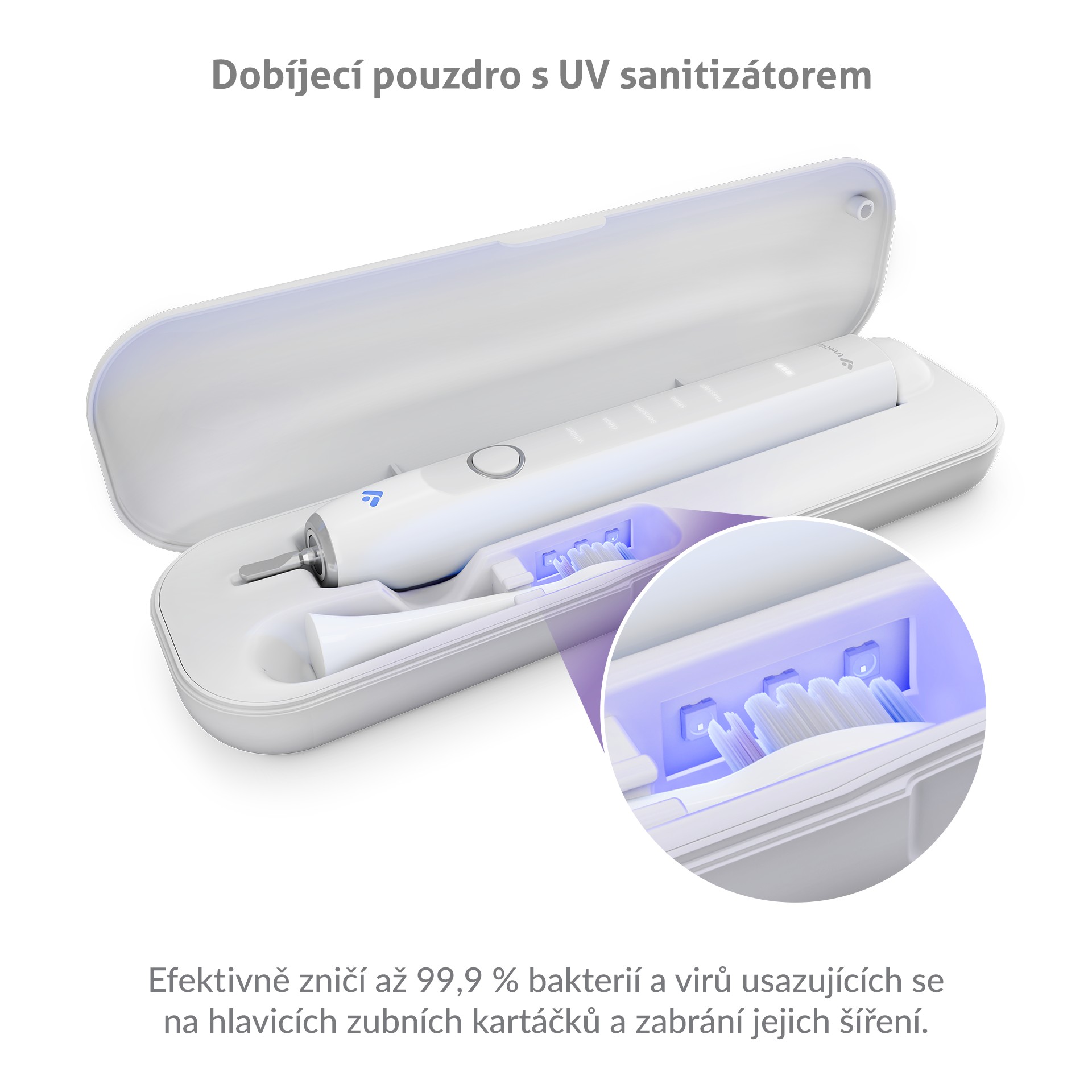 TrueLife SonicBrush Clean70 UV White sonická kefka - ROZBALENÝ TOVAR